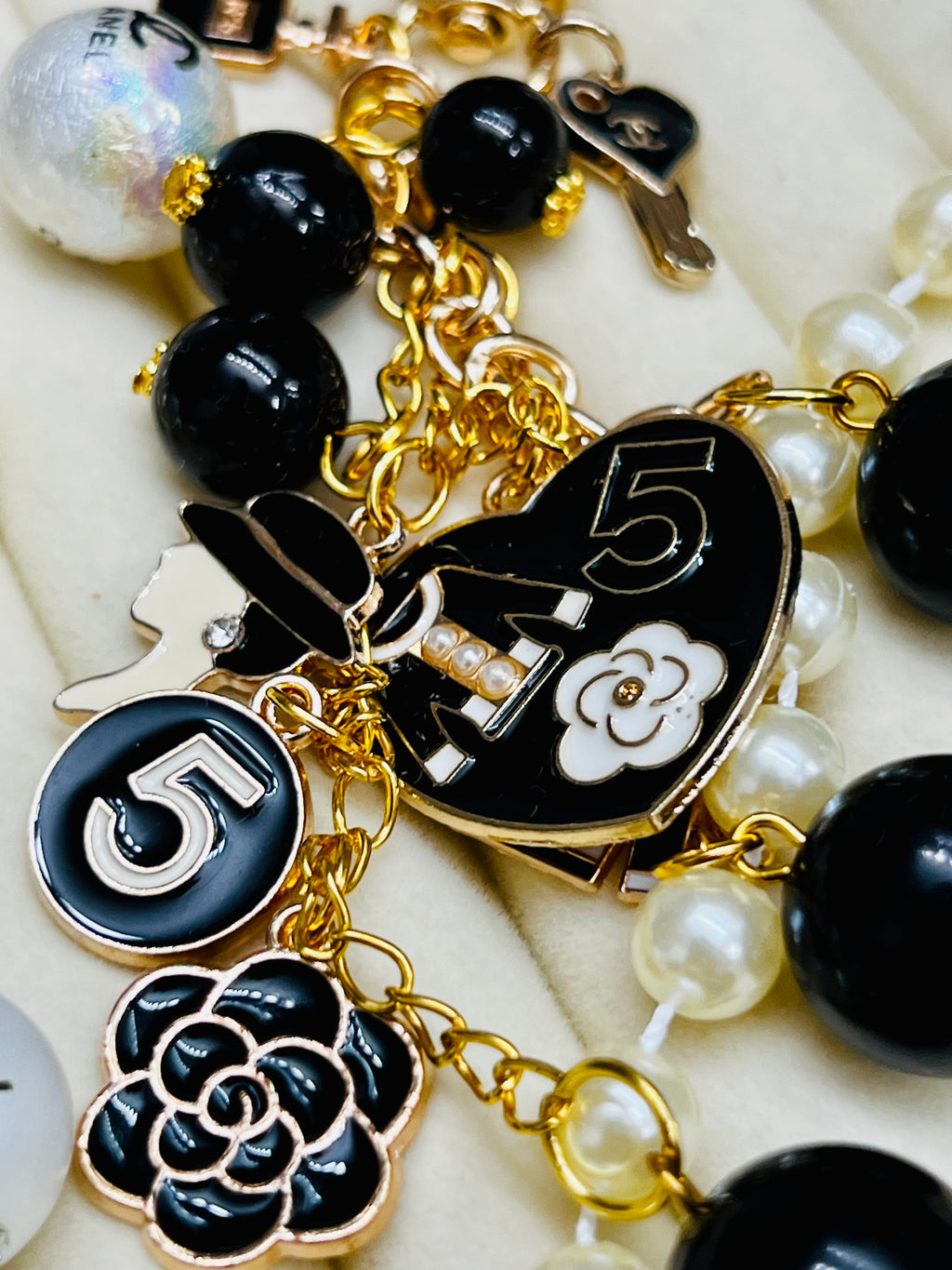 Chanel Keychain Bag Charm Black & Gold
