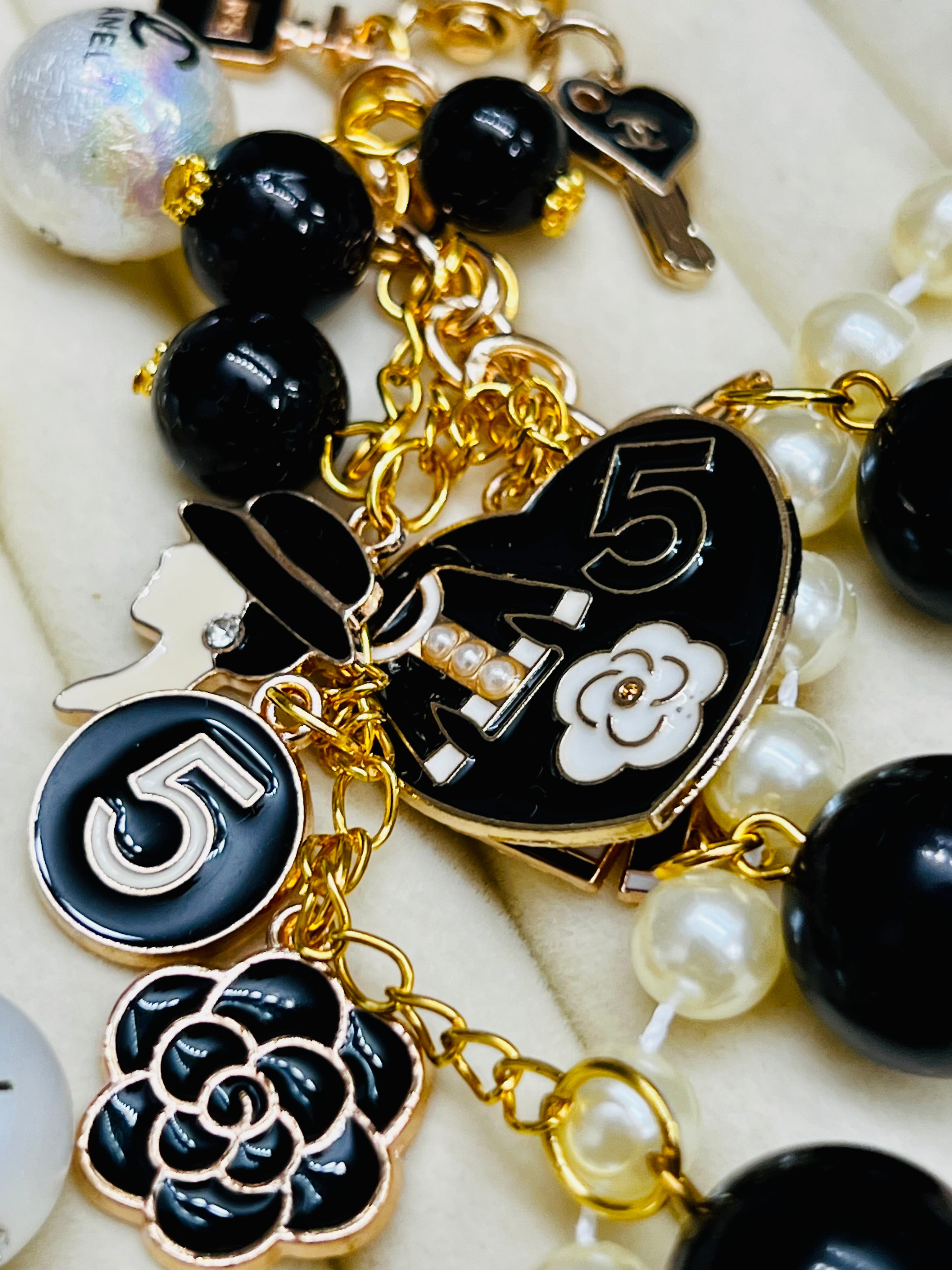 Chanel Keychain Bag Charm Black & Gold