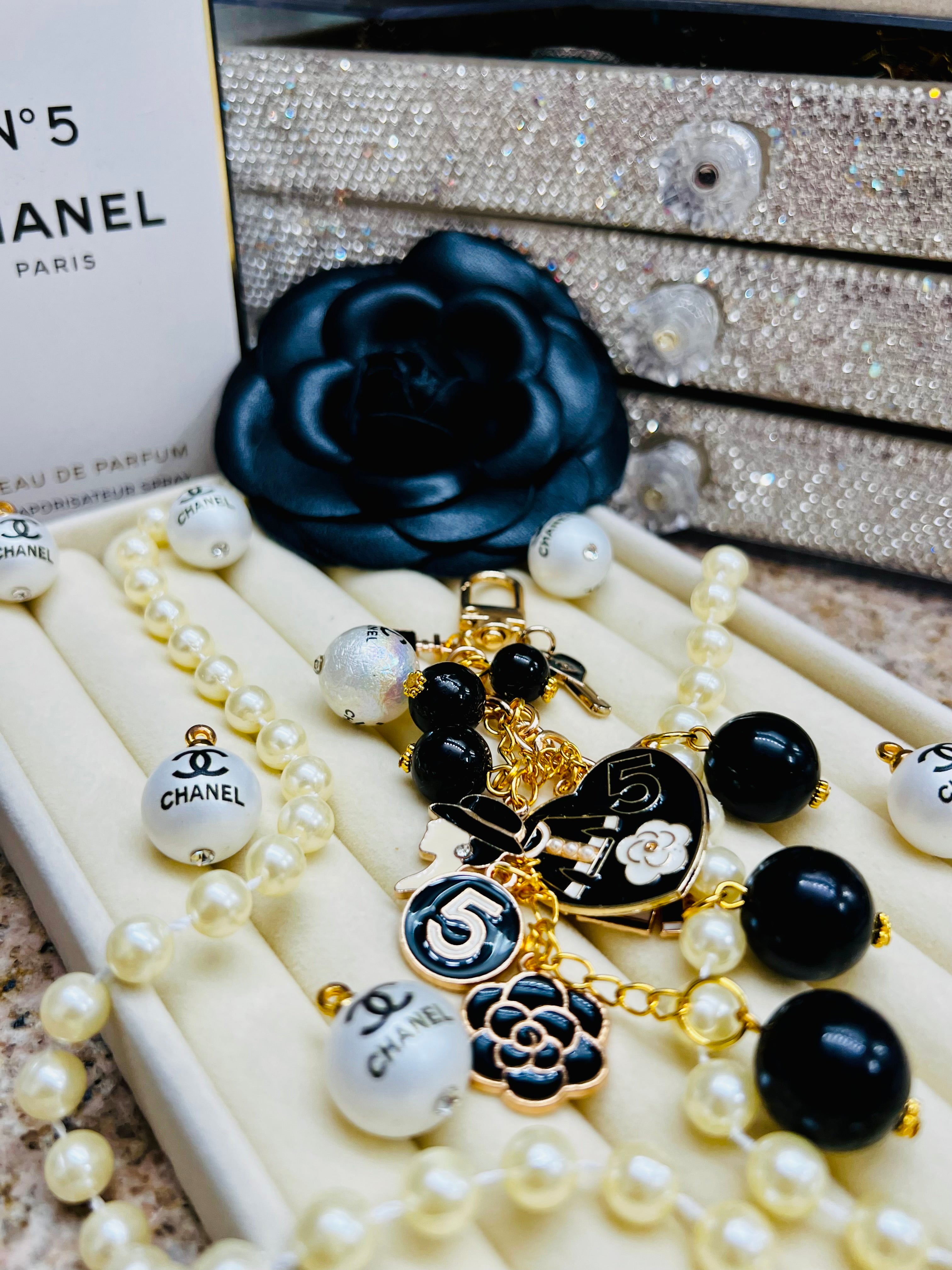 Chanel Keychain Bag Charm Black & Gold