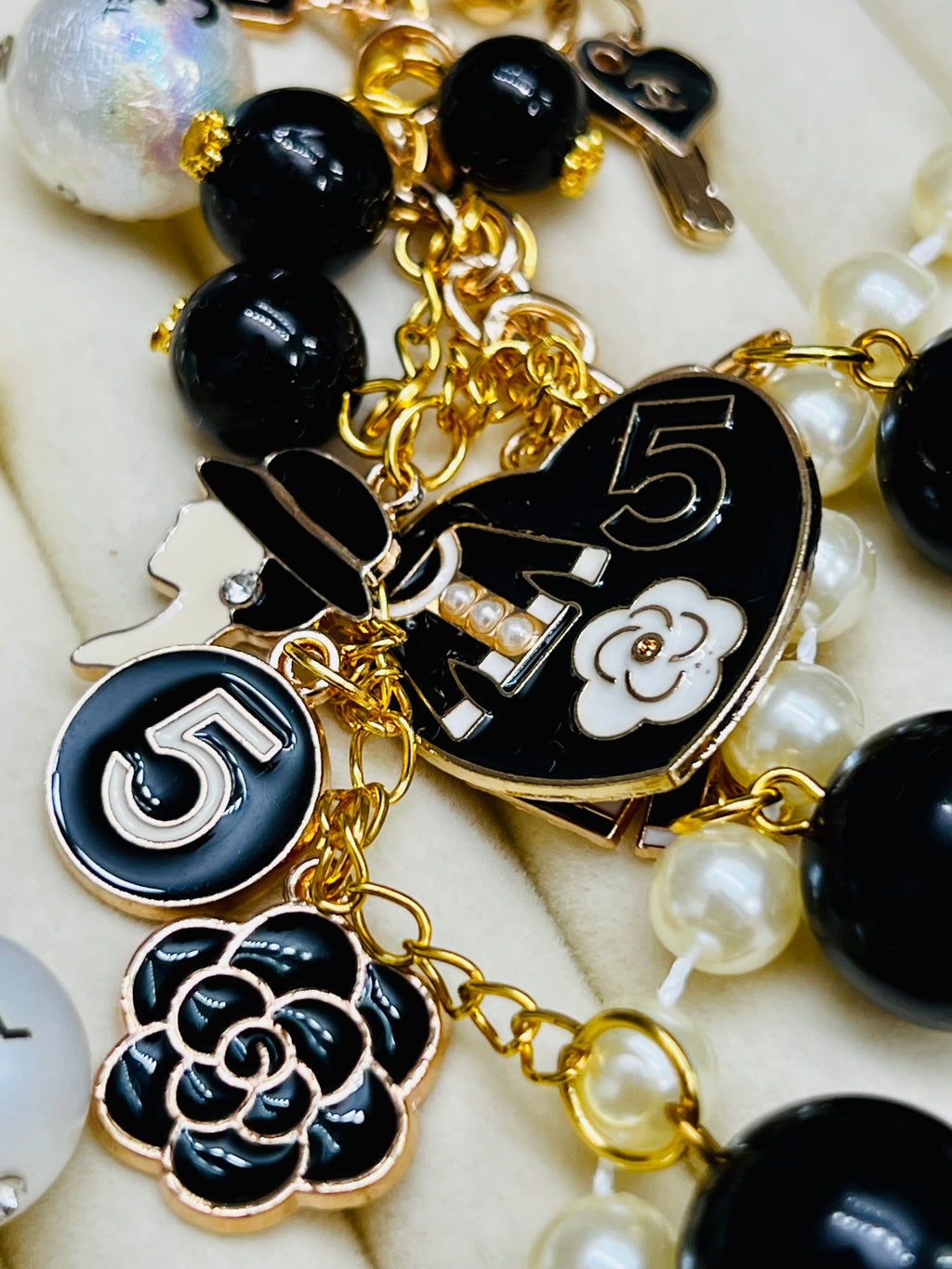 Chanel Keychain Bag Charm Black & Gold