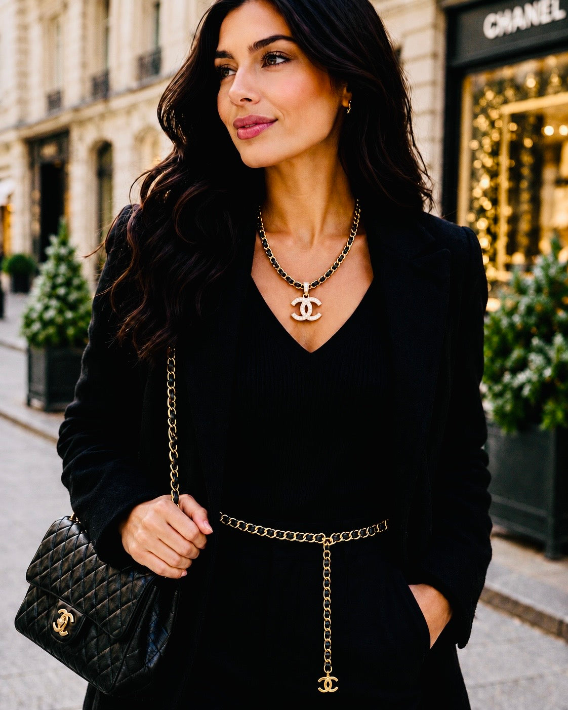 Luxury Gold CC Pendant Necklace