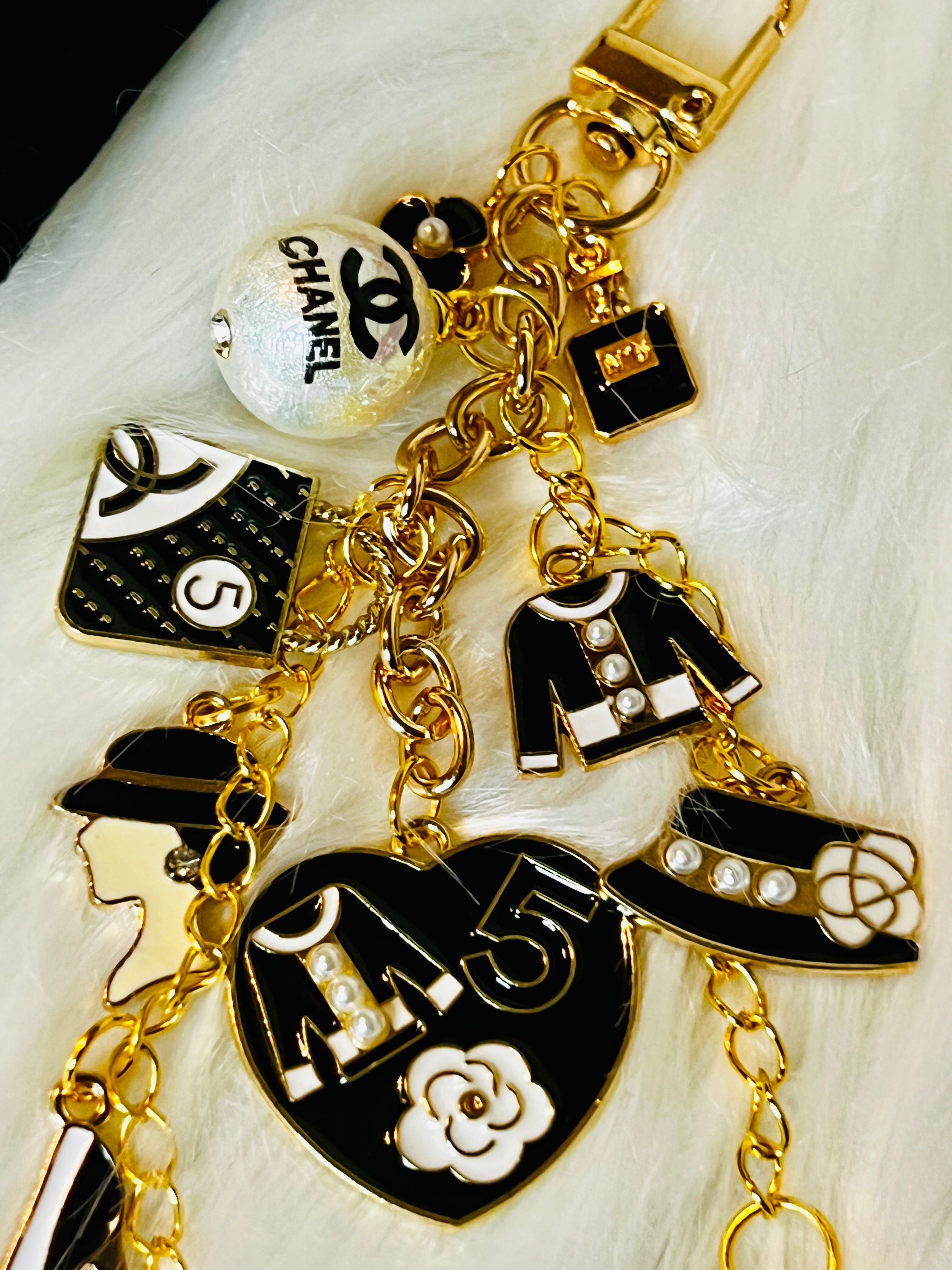 CHANEL Black & Gold Keychain Bag Charm