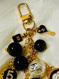 CHANEL Gold & Black Keychain Bag Charm