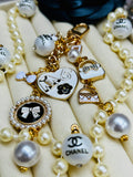 Chanel Gold & White Keychain