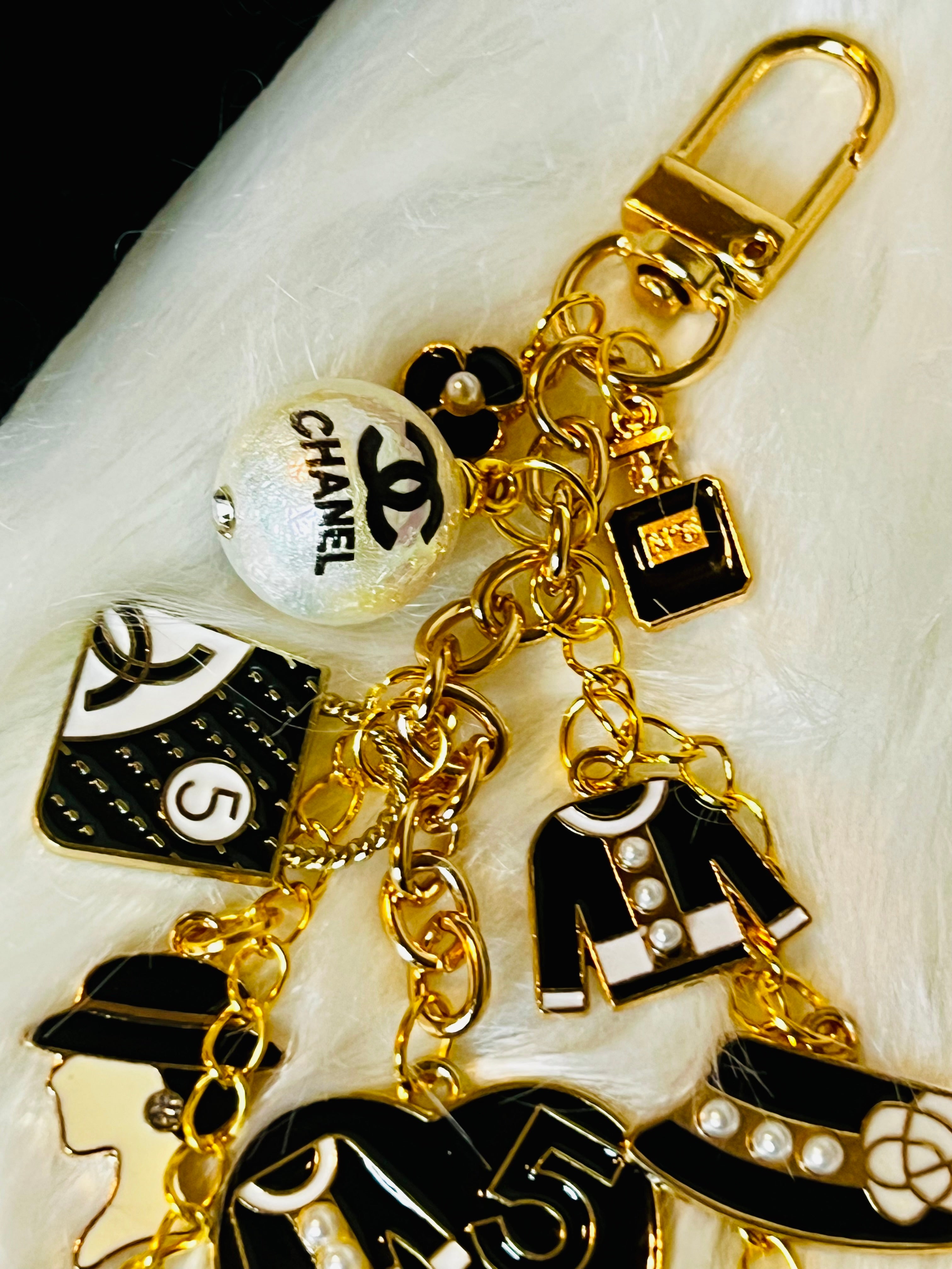 CHANEL Black & Gold Keychain Bag Charm