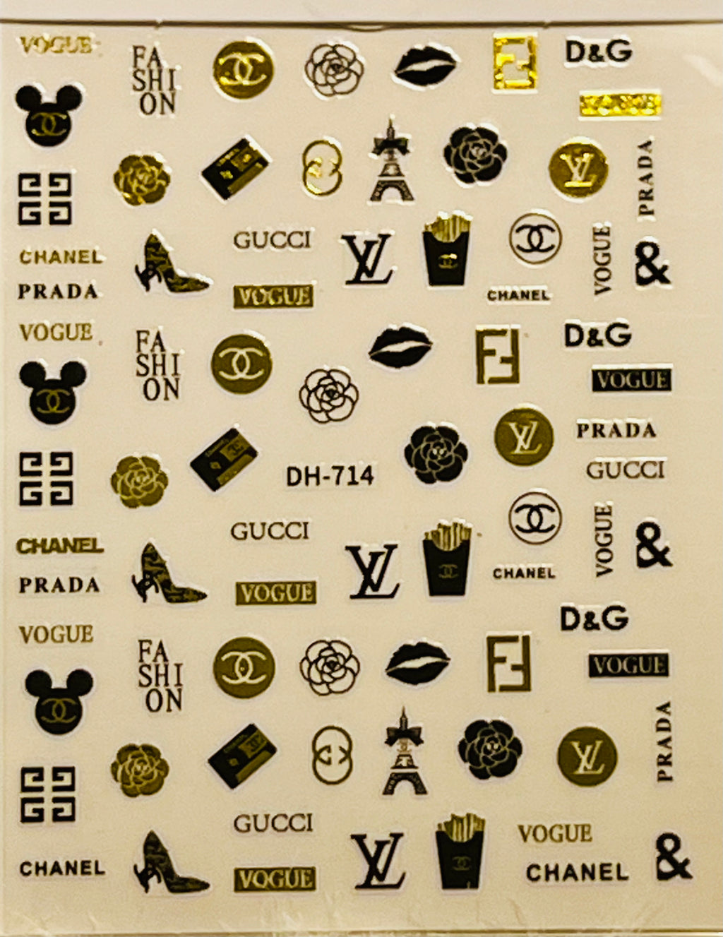 Luxury Brand Designer 3D Nail Art Decal