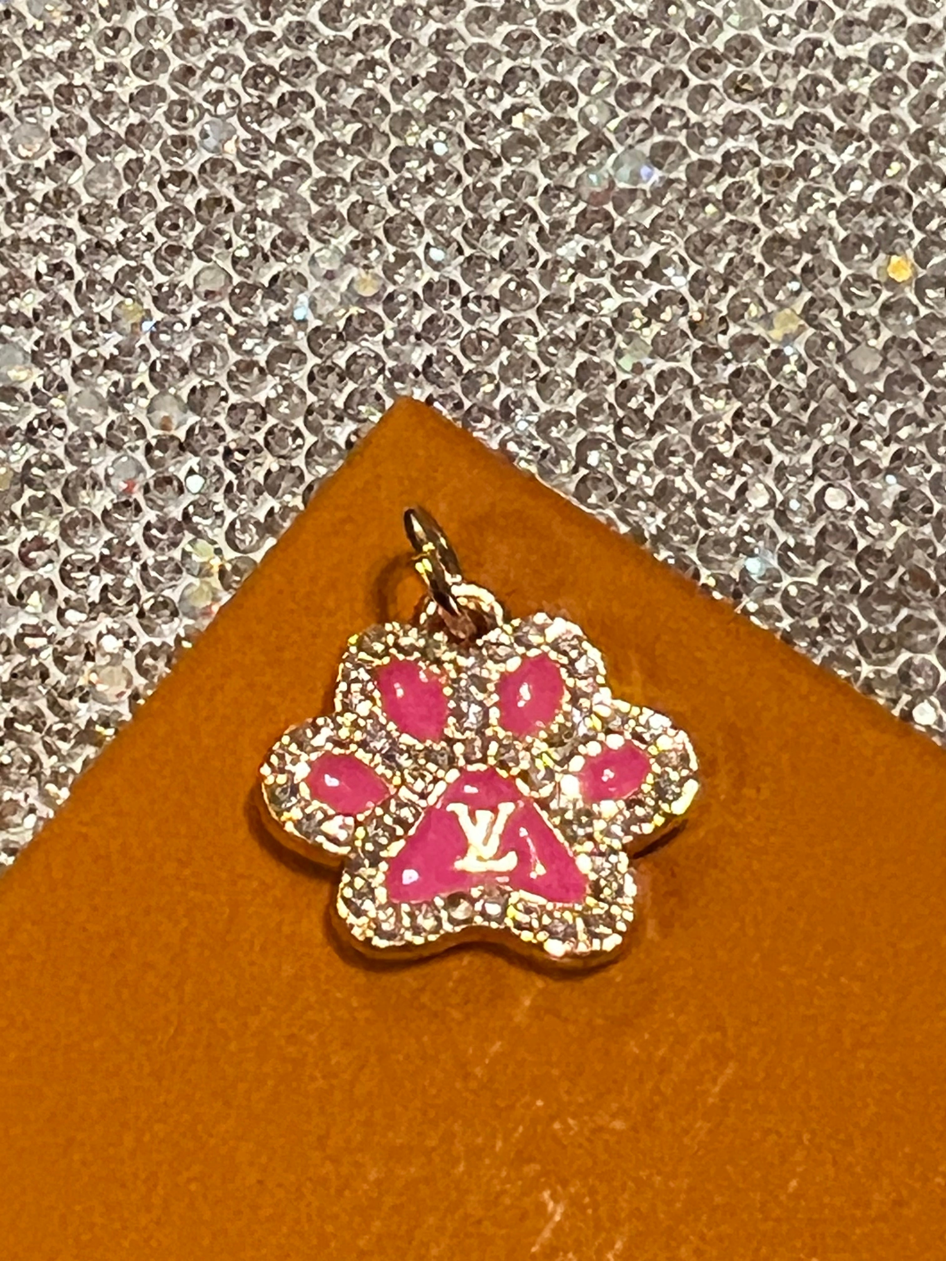 Paw Print Charm by Louis Vuitton Pink with Rhinestone Accents