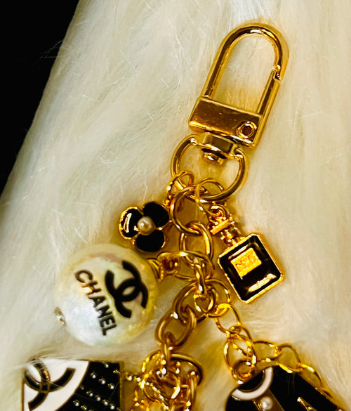 CHANEL Black & Gold Keychain Bag Charm