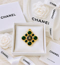Vintage Inspired Emerald Chanel Pendant