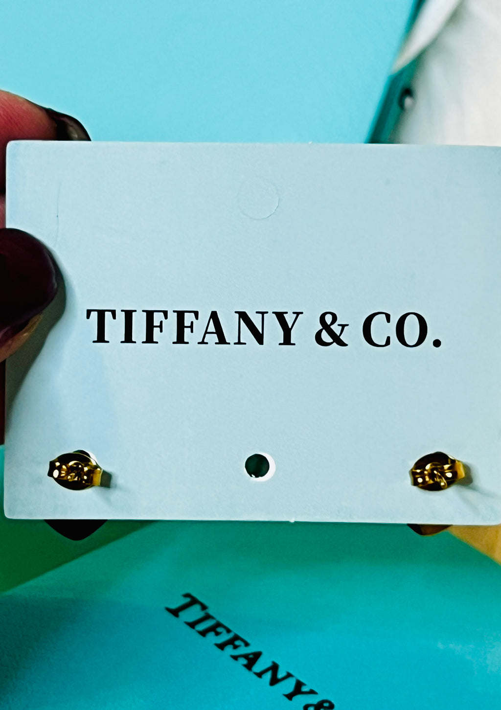 Tiffany & Co. Iconic Please Return to Tiffany Gold Heart Stud Earrings