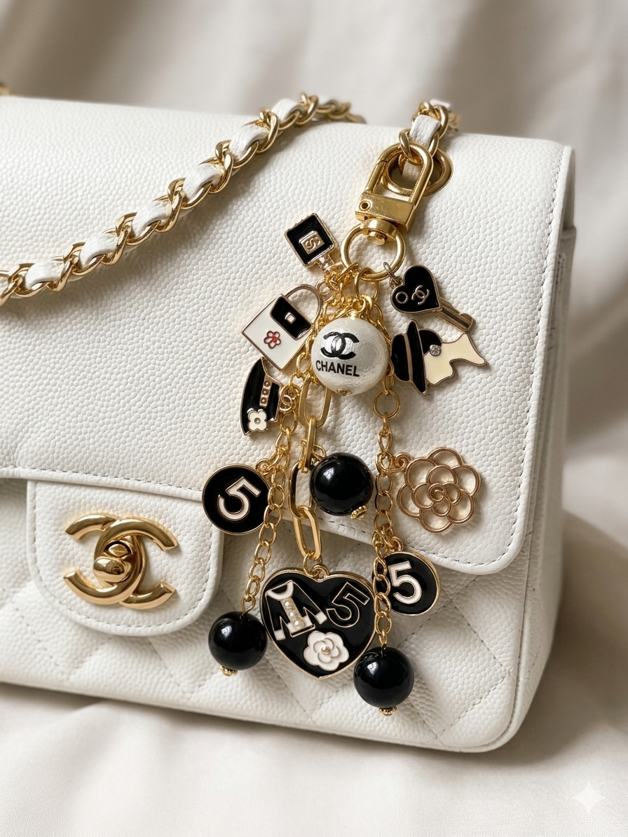 🖤💎Elegant Chanel Golden Black Keychain💎🖤