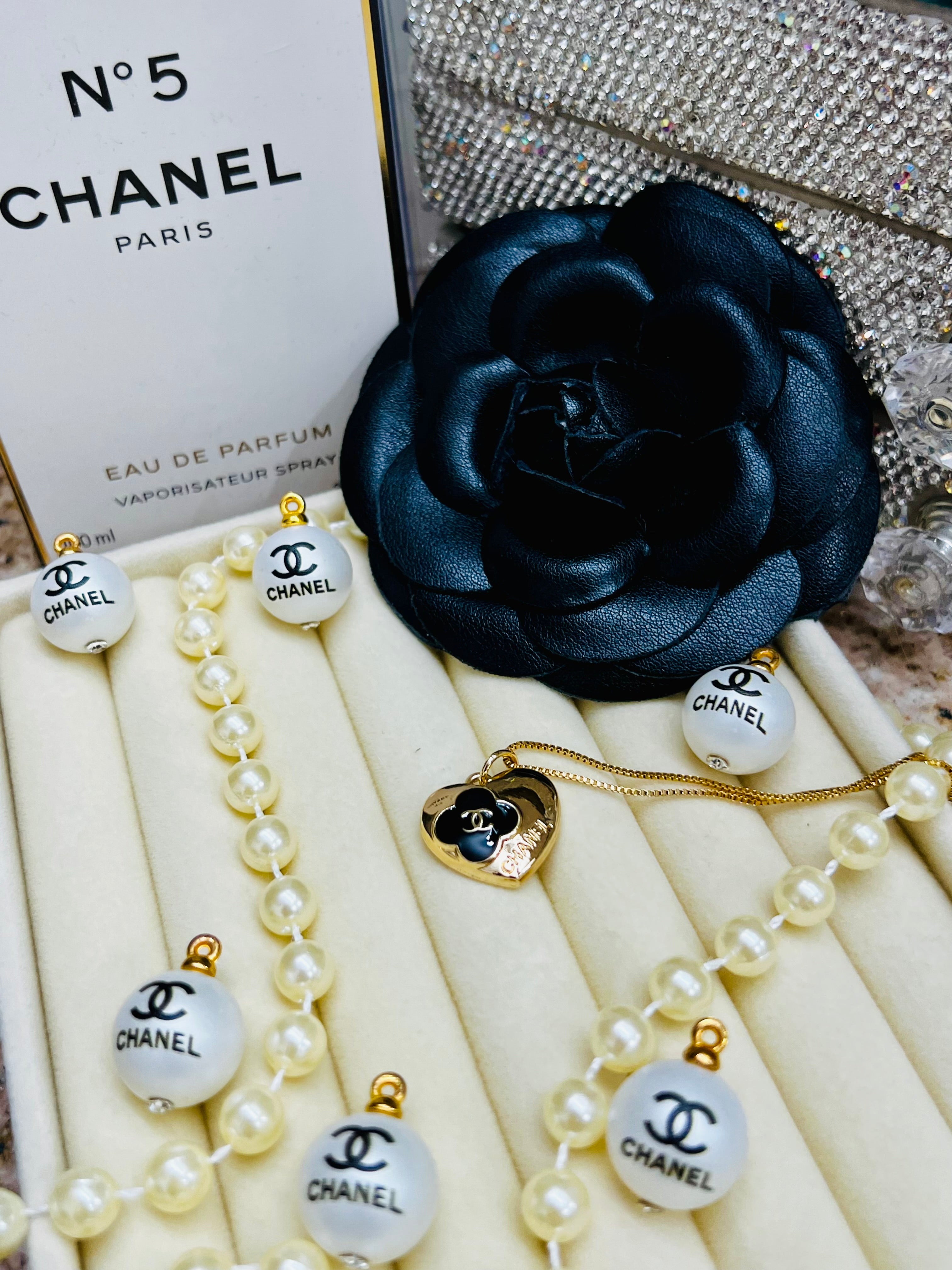 Luxury Brand Designer Gold & Black Heart Pendant Necklace