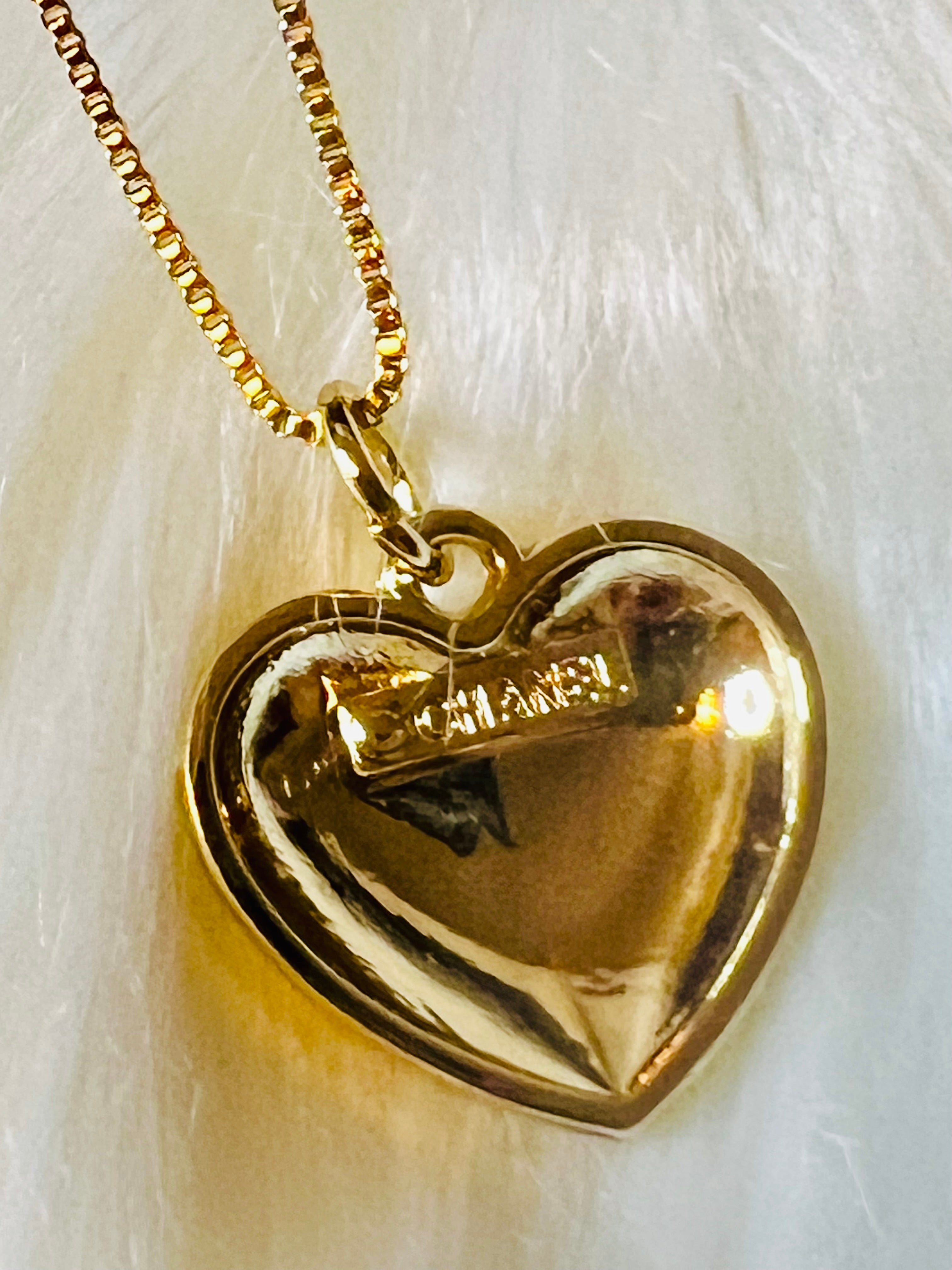Luxury Brand Designer Gold & Black Heart Pendant Necklace