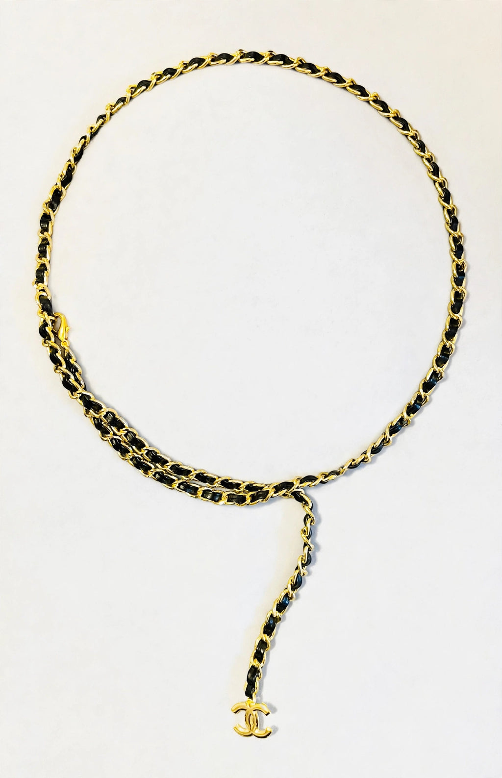 Chanel Gold Chain Braided Logo Belt -  Interlocking Adjustable Chanel Wrap Waist Body Chain