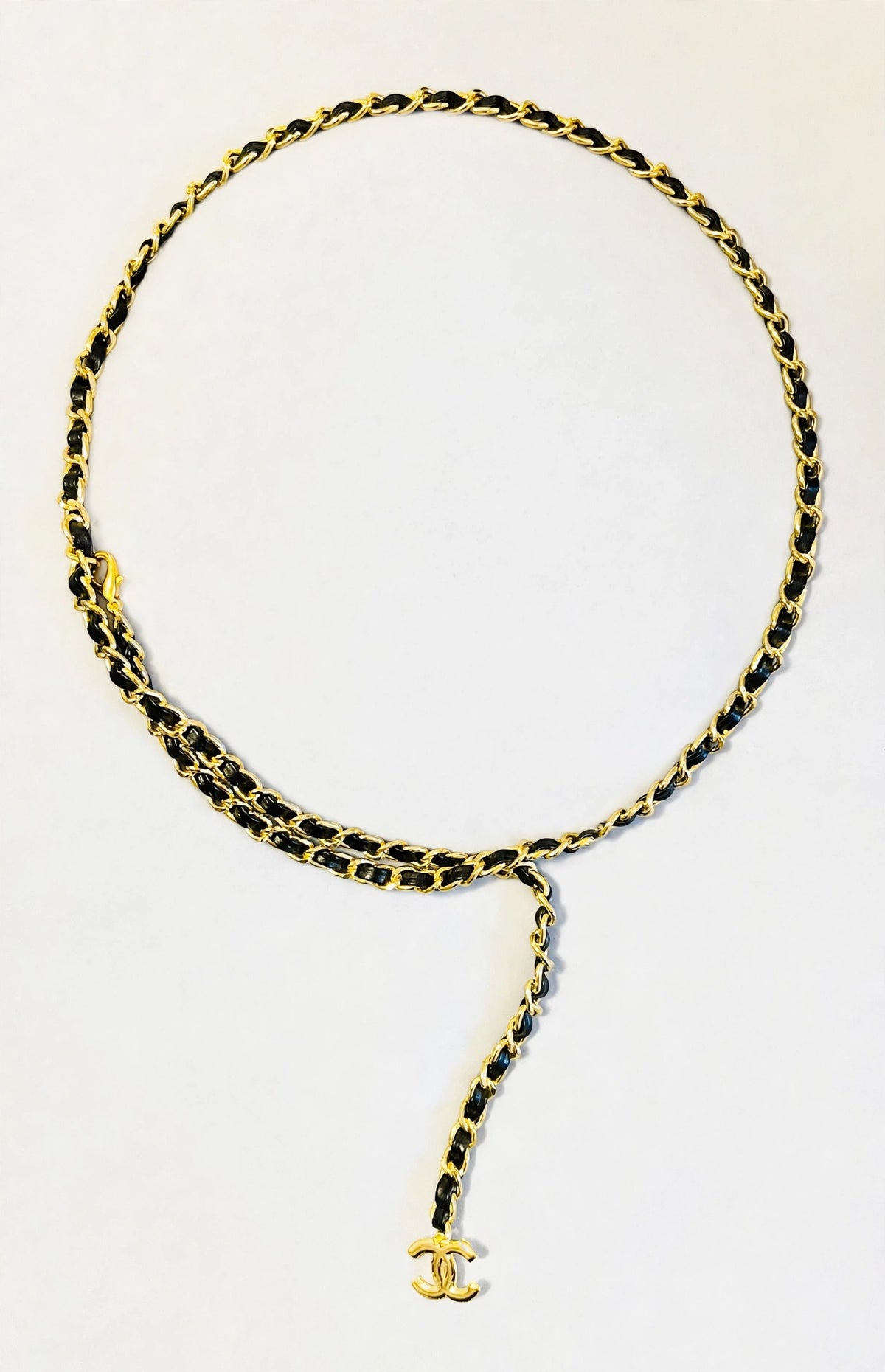 Chanel Gold Chain Braided Logo Belt -  Interlocking Adjustable Chanel Wrap Waist Body Chain