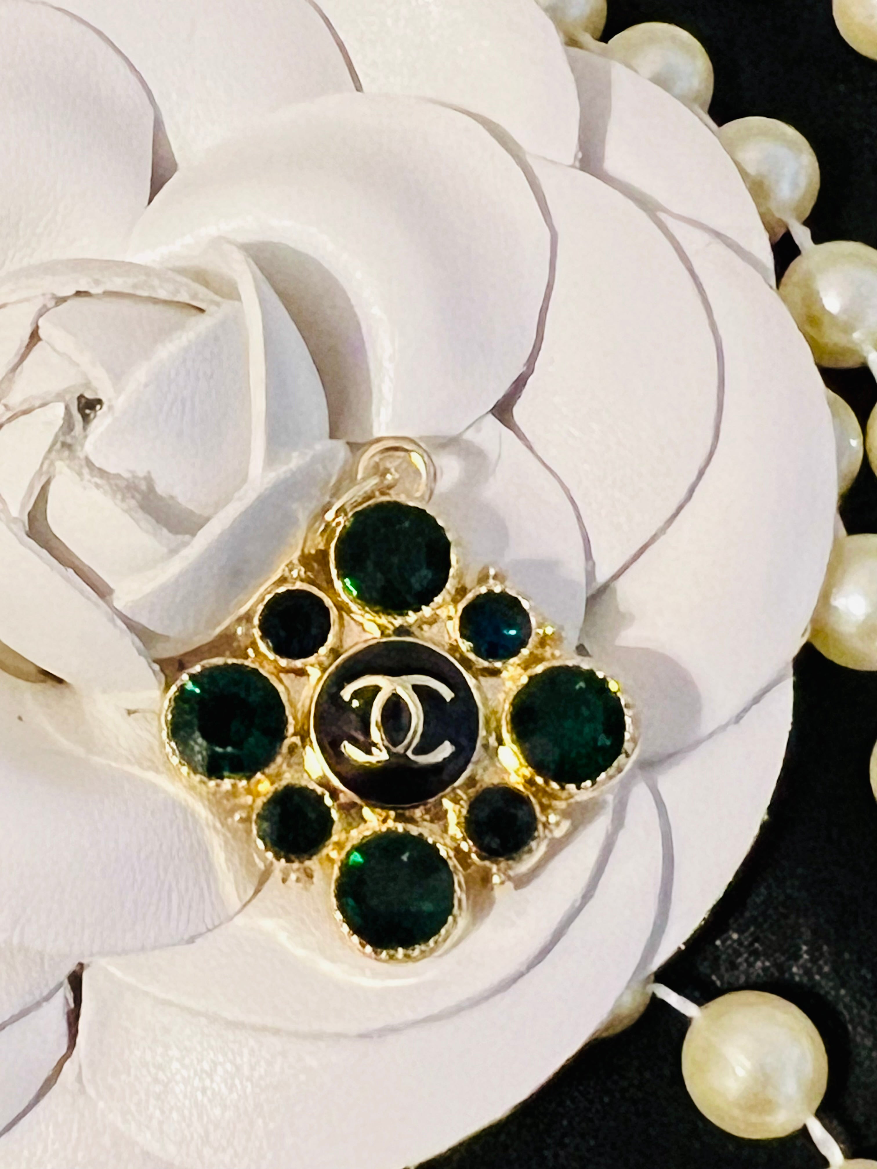 Vintage Inspired Emerald Chanel Pendant