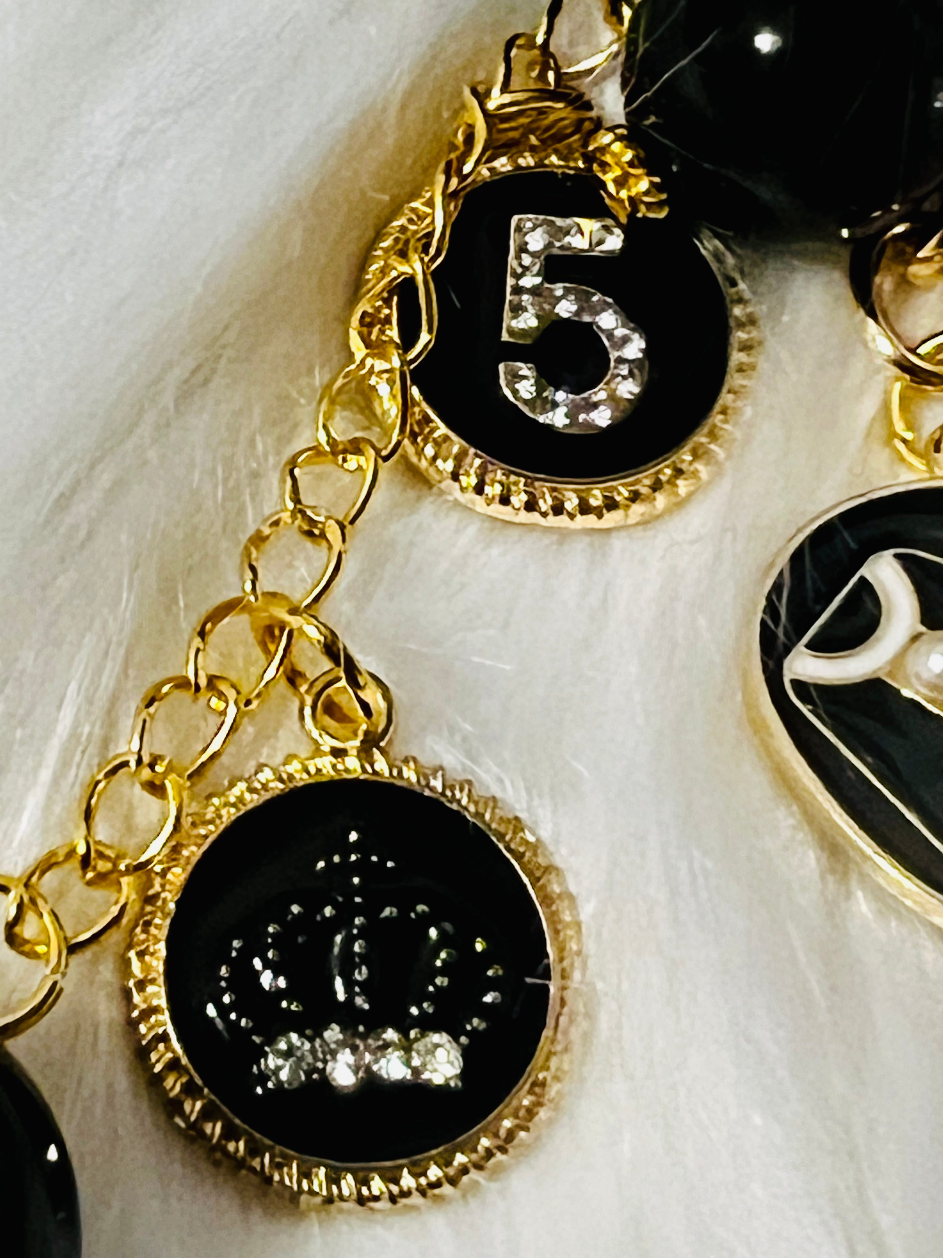 CHANEL Gold & Black Keychain Bag Charm