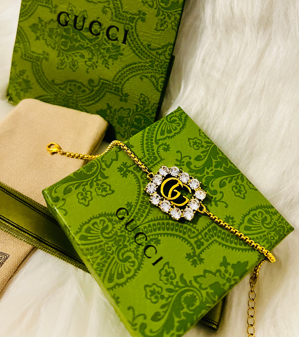 Gold Crystal Gucci Bracelet