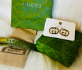 Gucci Iconic Logo Gold Stud Earrings