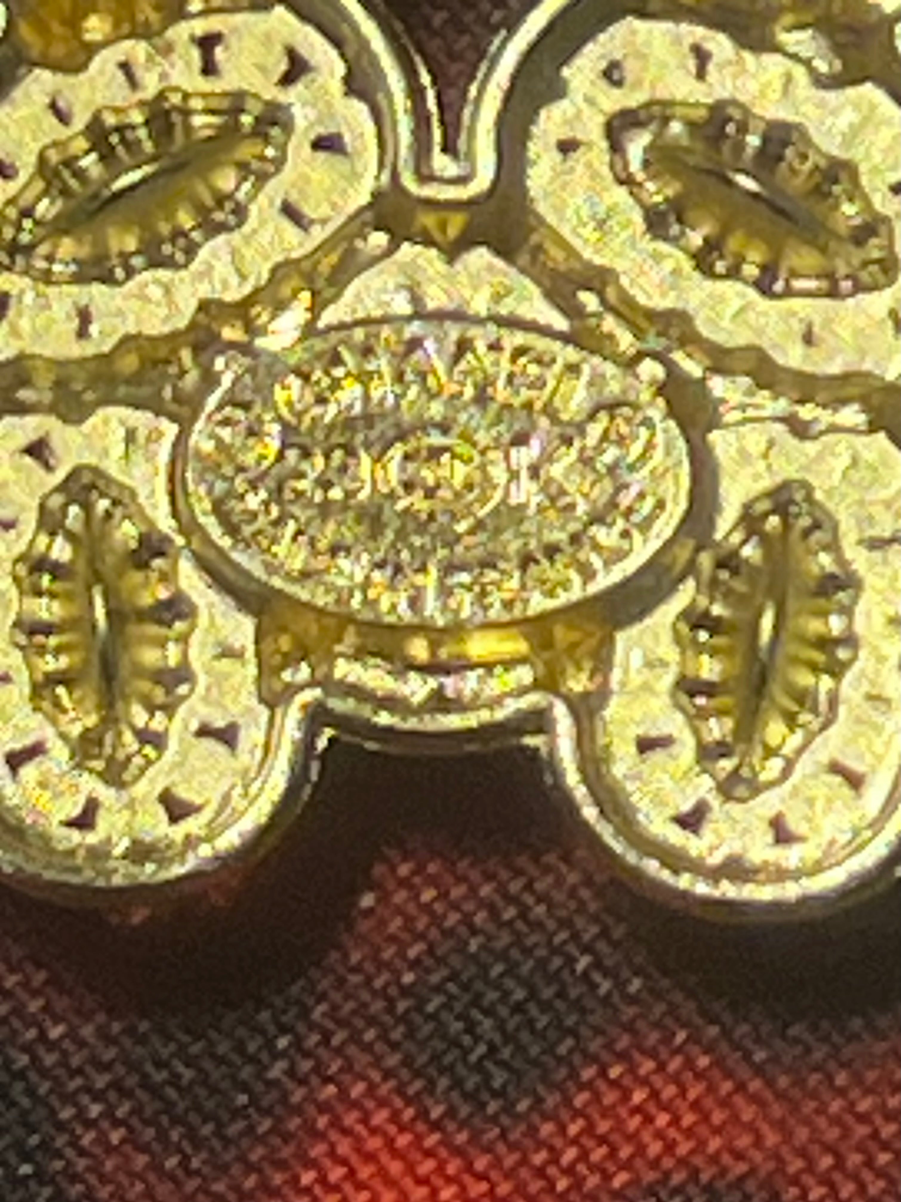 CHANEL Gold with Crystal Accent Brooch Featuring a Unique Design  I