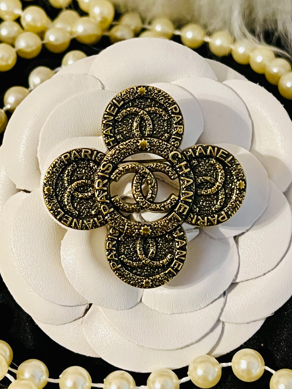 Urbane Bronze Chanel Logo Ancient Brooch