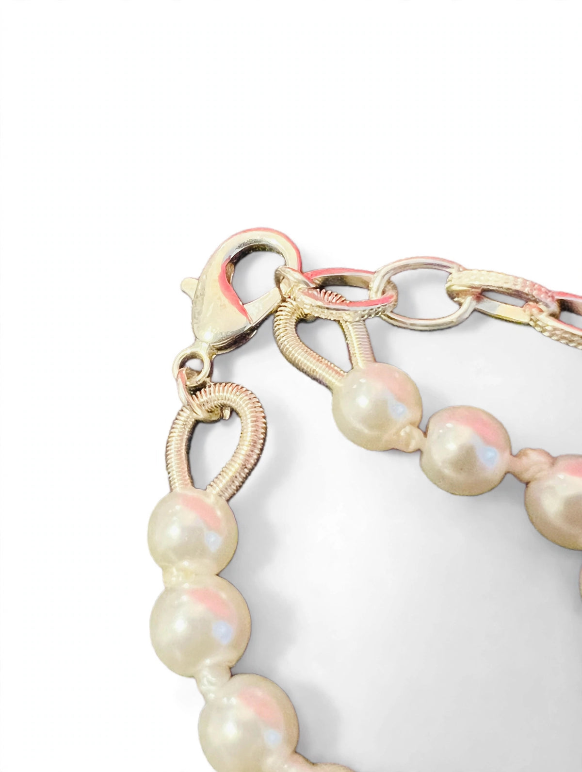 CHANEL Graduated Faux Pearl Choker Necklace CC Logo Inline Pearl CC + 100 Tag Extender 16"