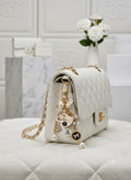 Chanel Gold & White Keychain