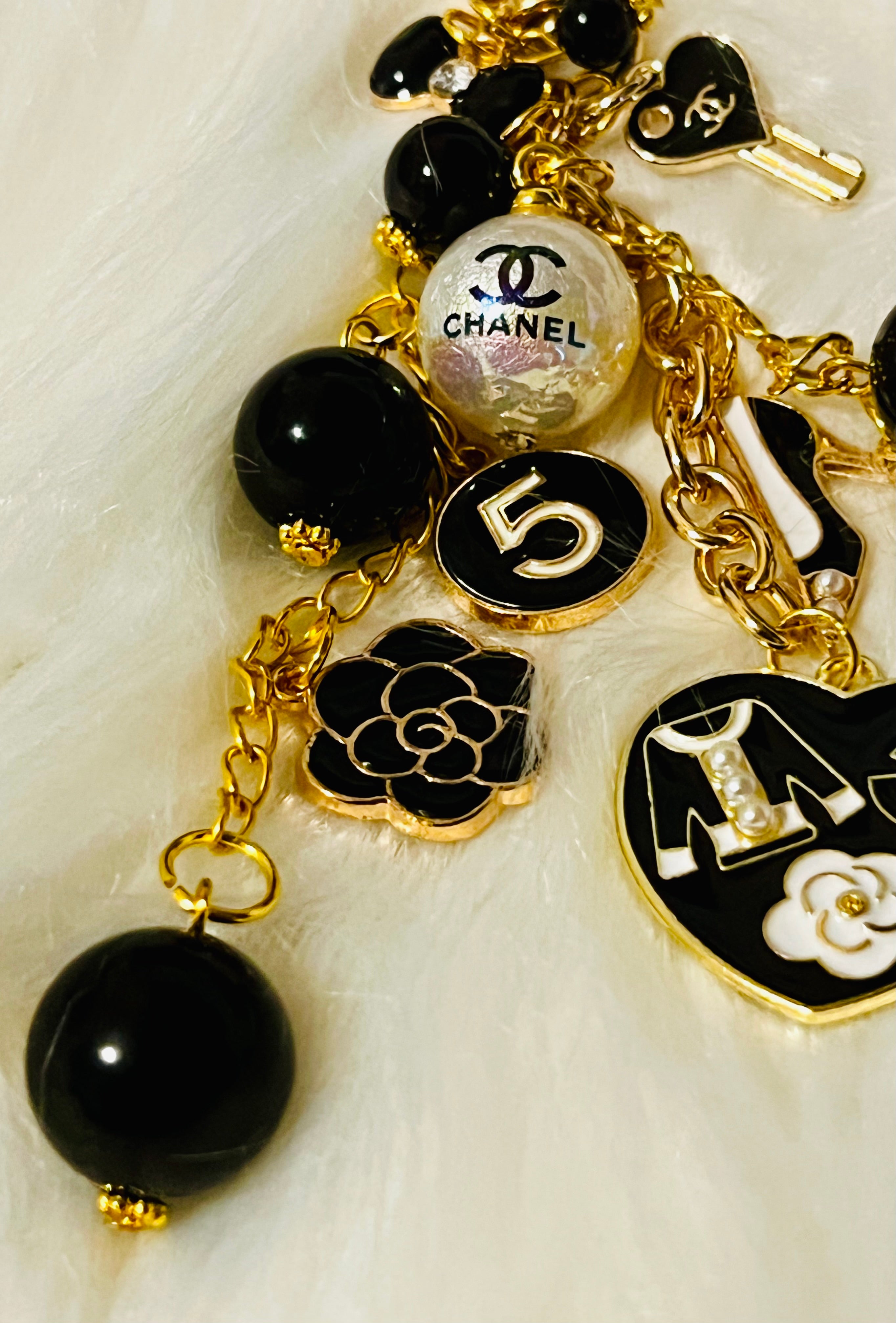 CHANEL Gold & Black Keychain Bag Charm