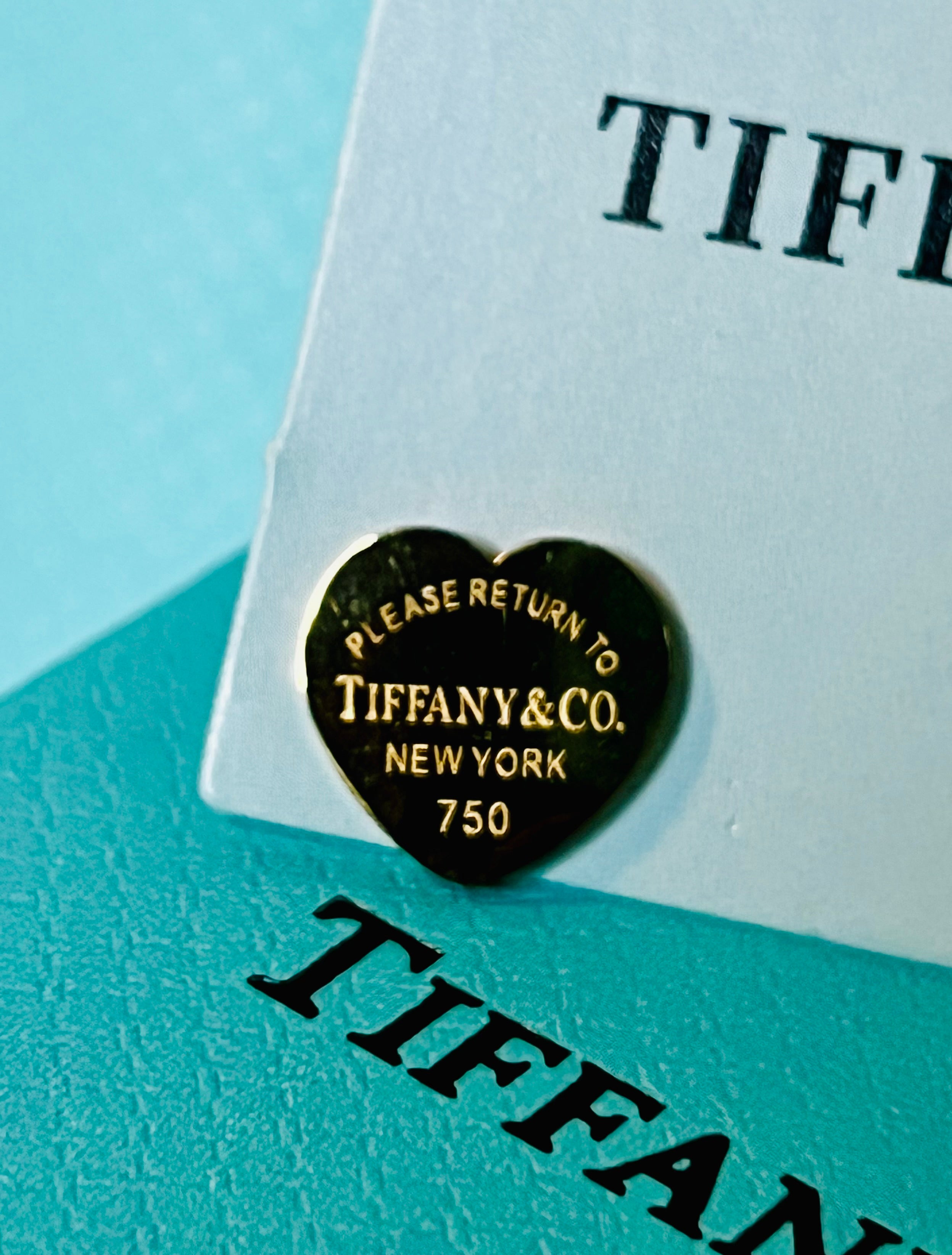 Tiffany & Co. Iconic Please Return to Tiffany Gold Heart Stud Earrings