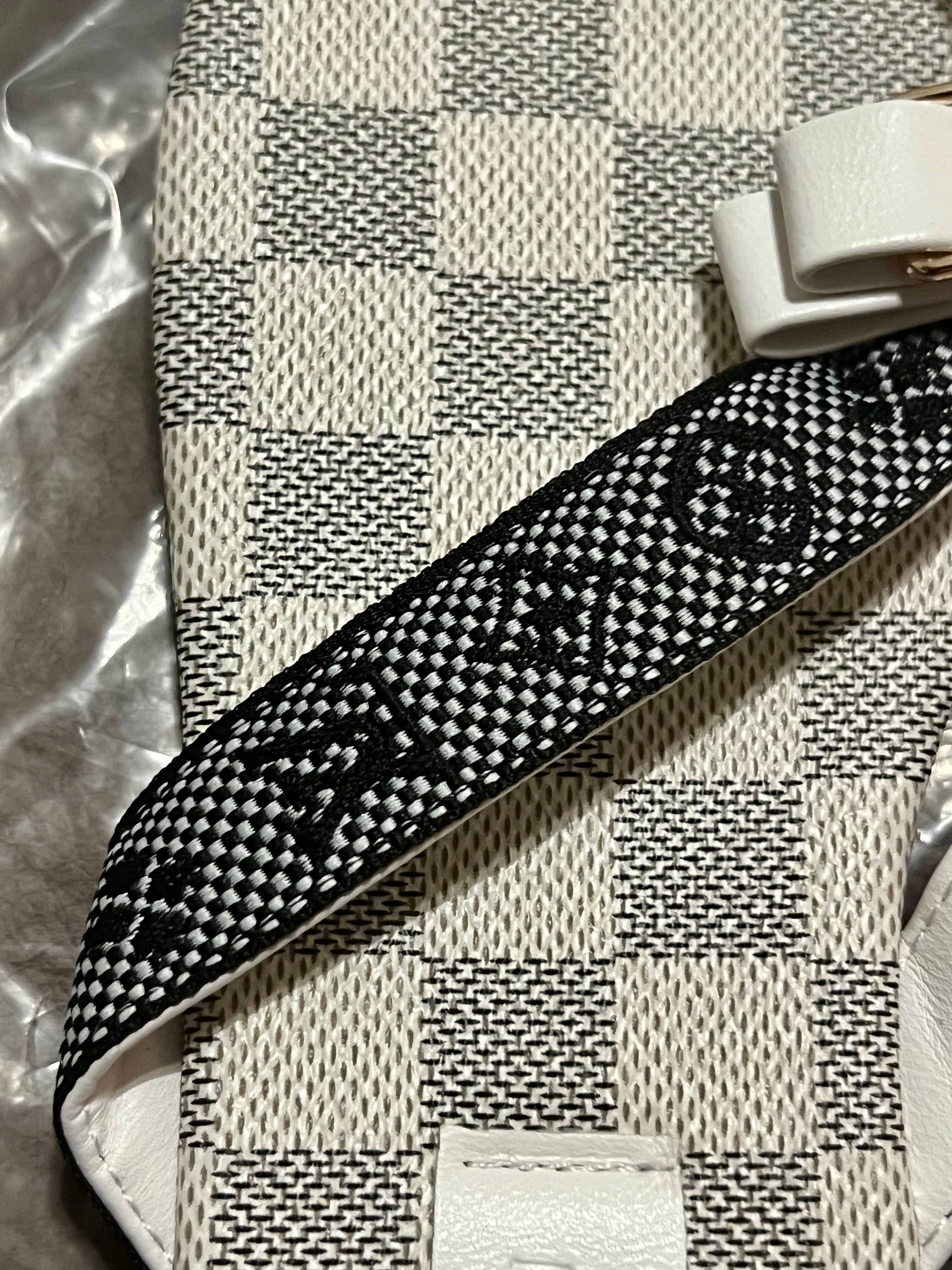 LOUIS VUITTON White Checkered Sandals