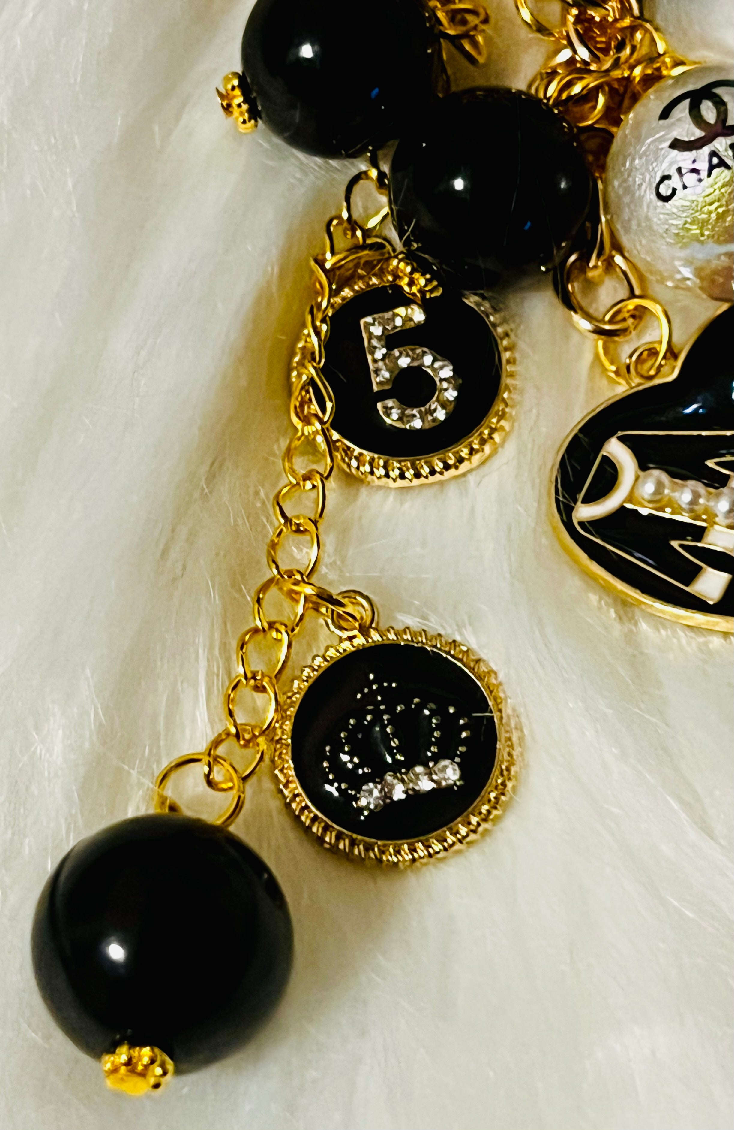 CHANEL Gold & Black Keychain Bag Charm