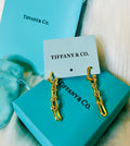 Tiffany & Co. Gold Paperclip Style Dangle Earrings