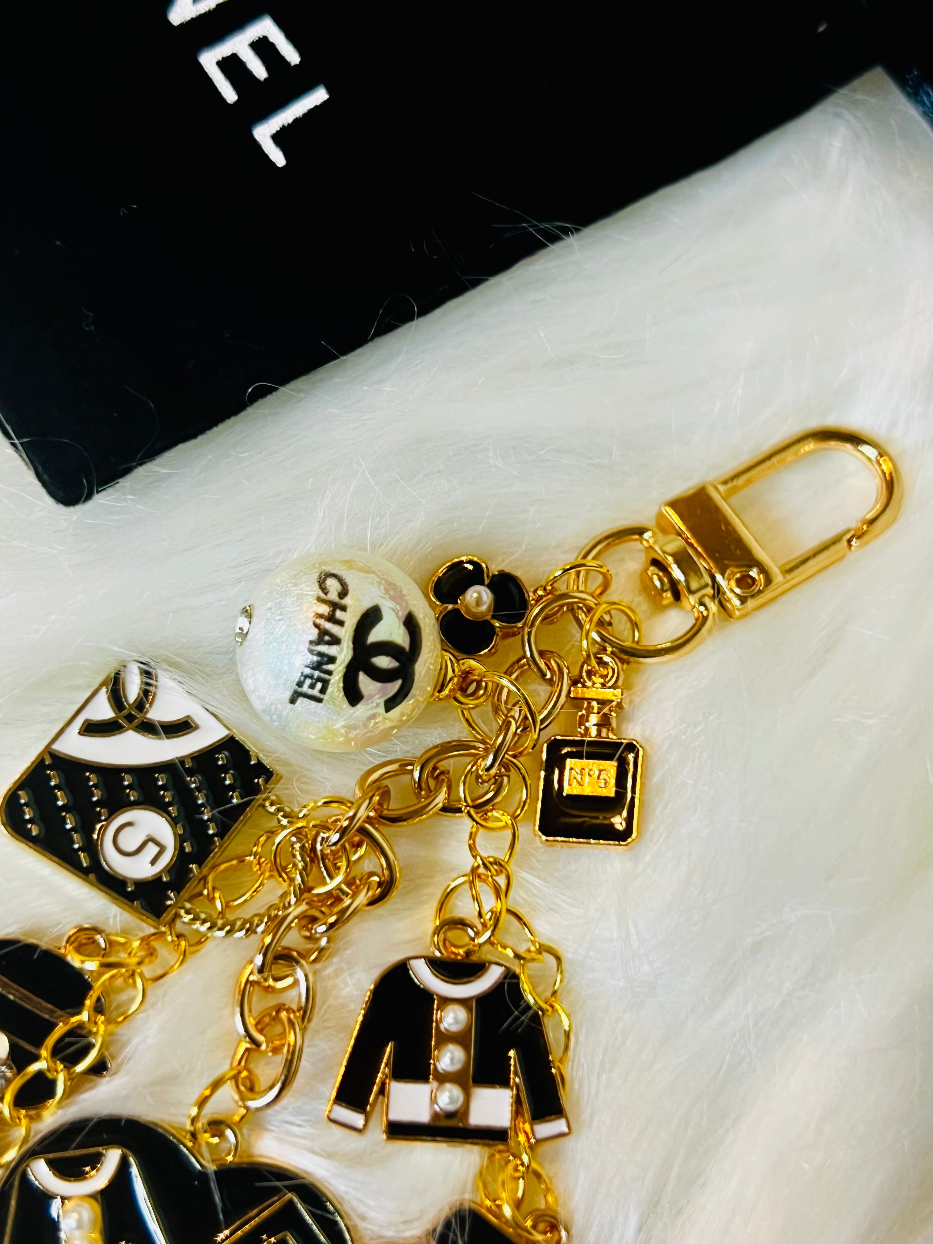 CHANEL Black & Gold Keychain Bag Charm