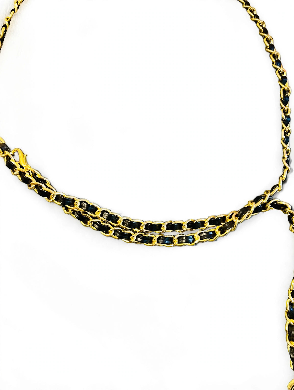 Chanel Gold Chain Braided Logo Belt -  Interlocking Adjustable Chanel Wrap Waist Body Chain
