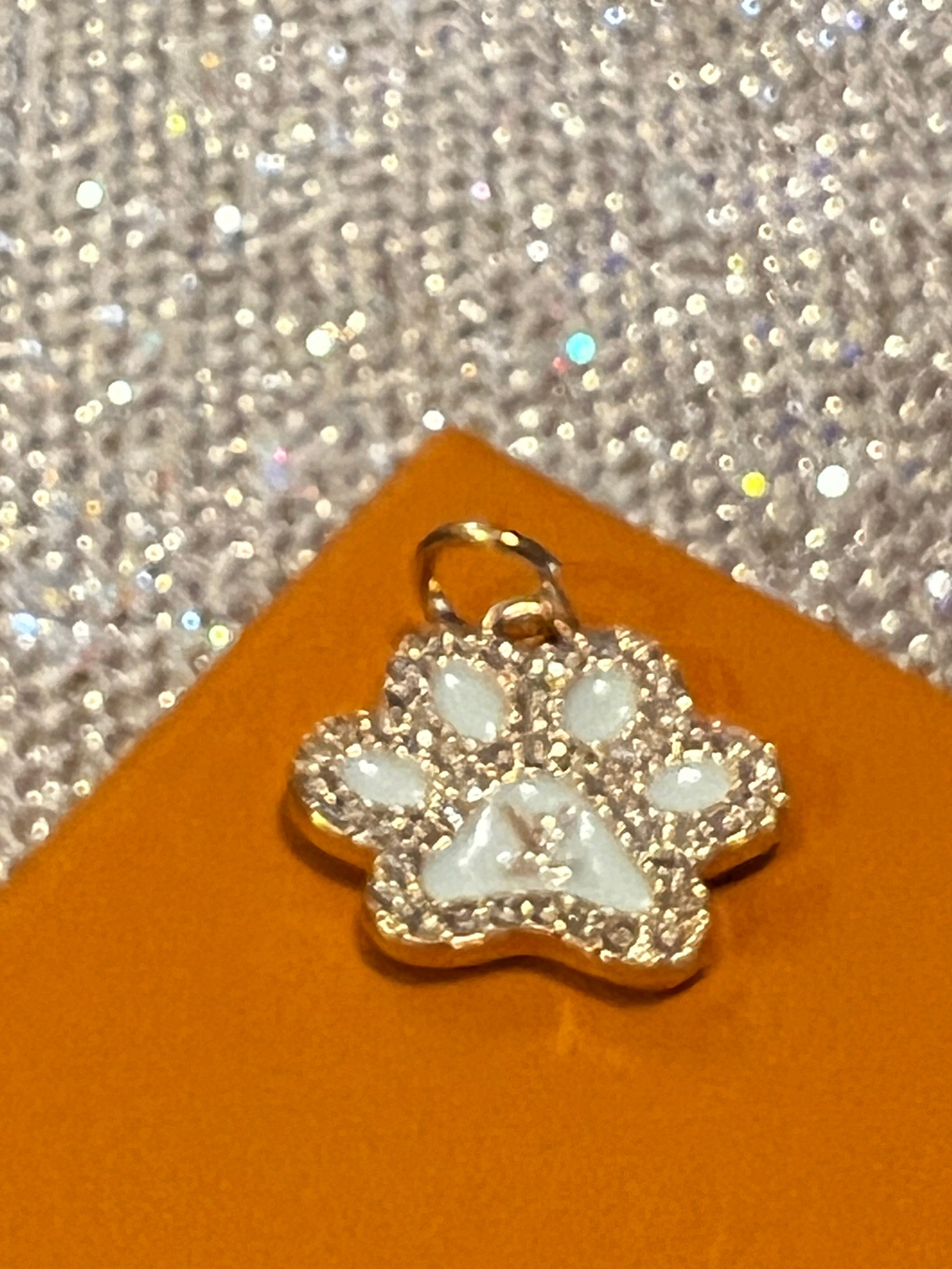 Paw Print Charm by Louis Vuitton Aqua Blue with Rhinestone Accents