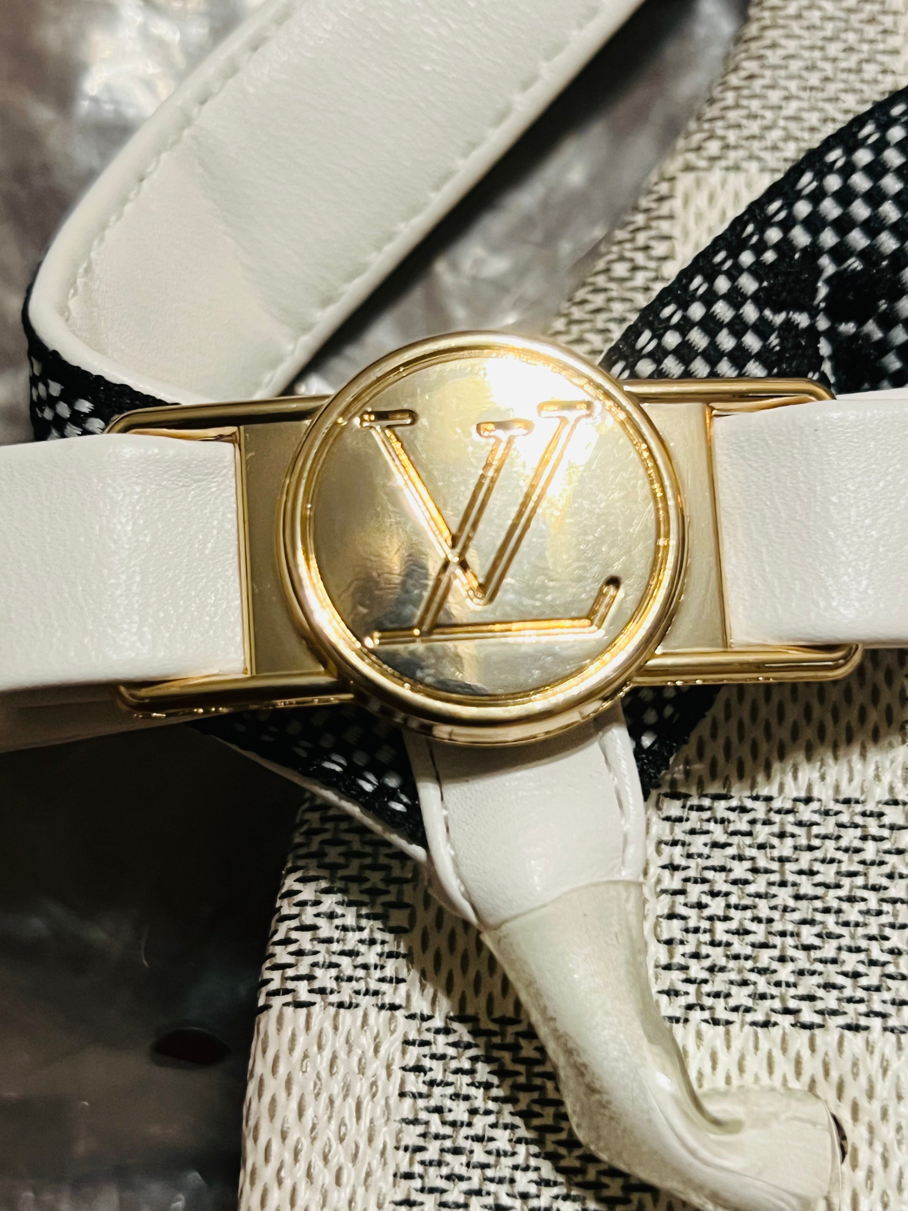 LOUIS VUITTON White Checkered Sandals