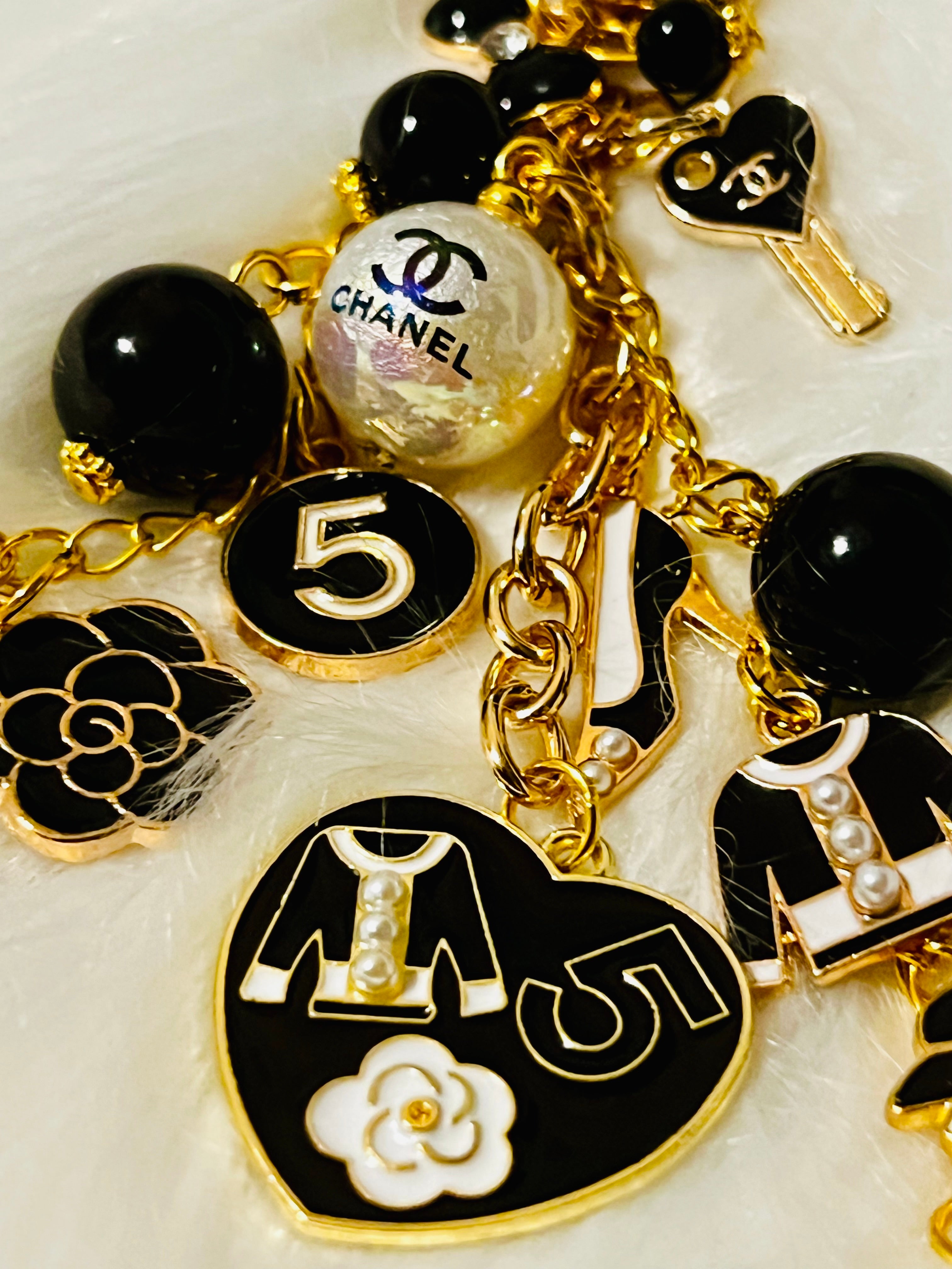 CHANEL Gold & Black Keychain Bag Charm
