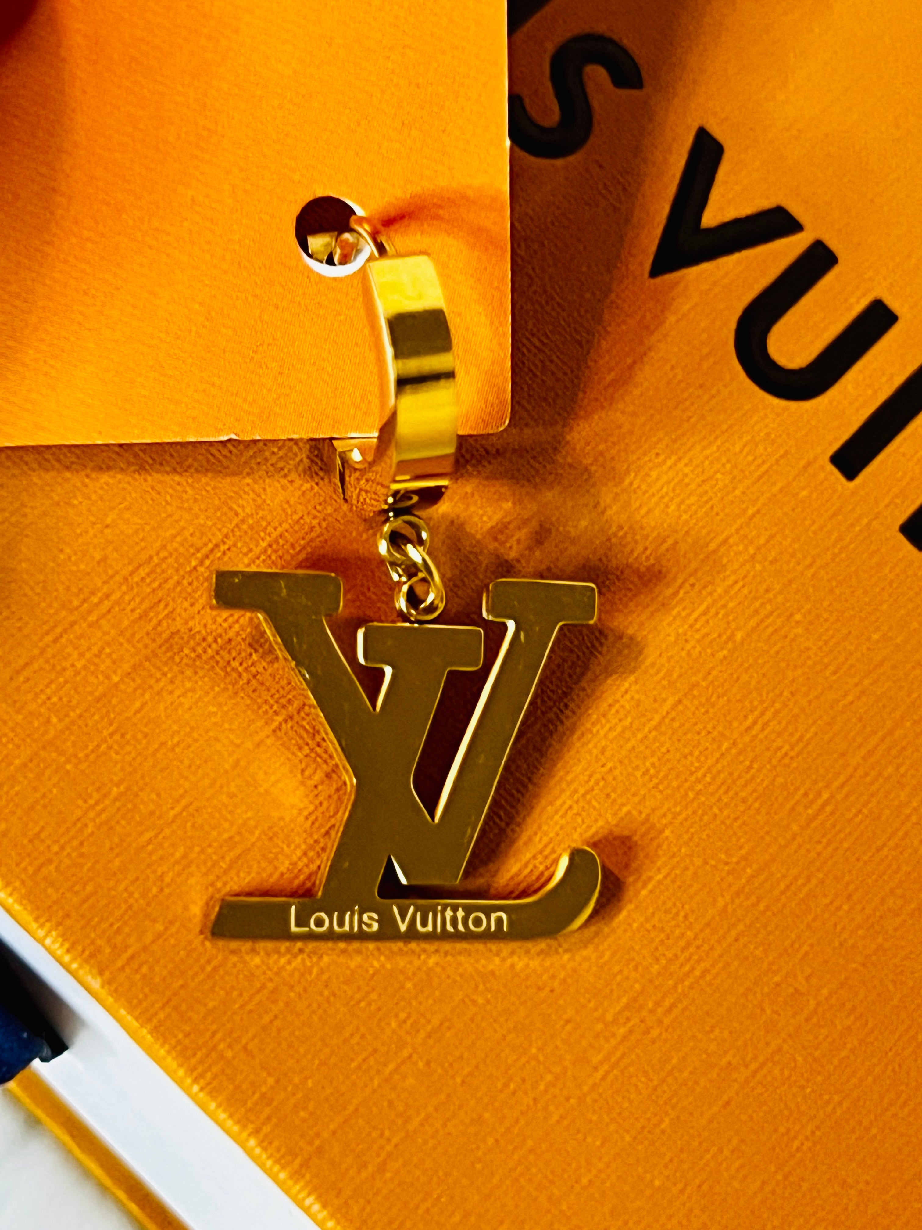 LV Logo Gold Earrings