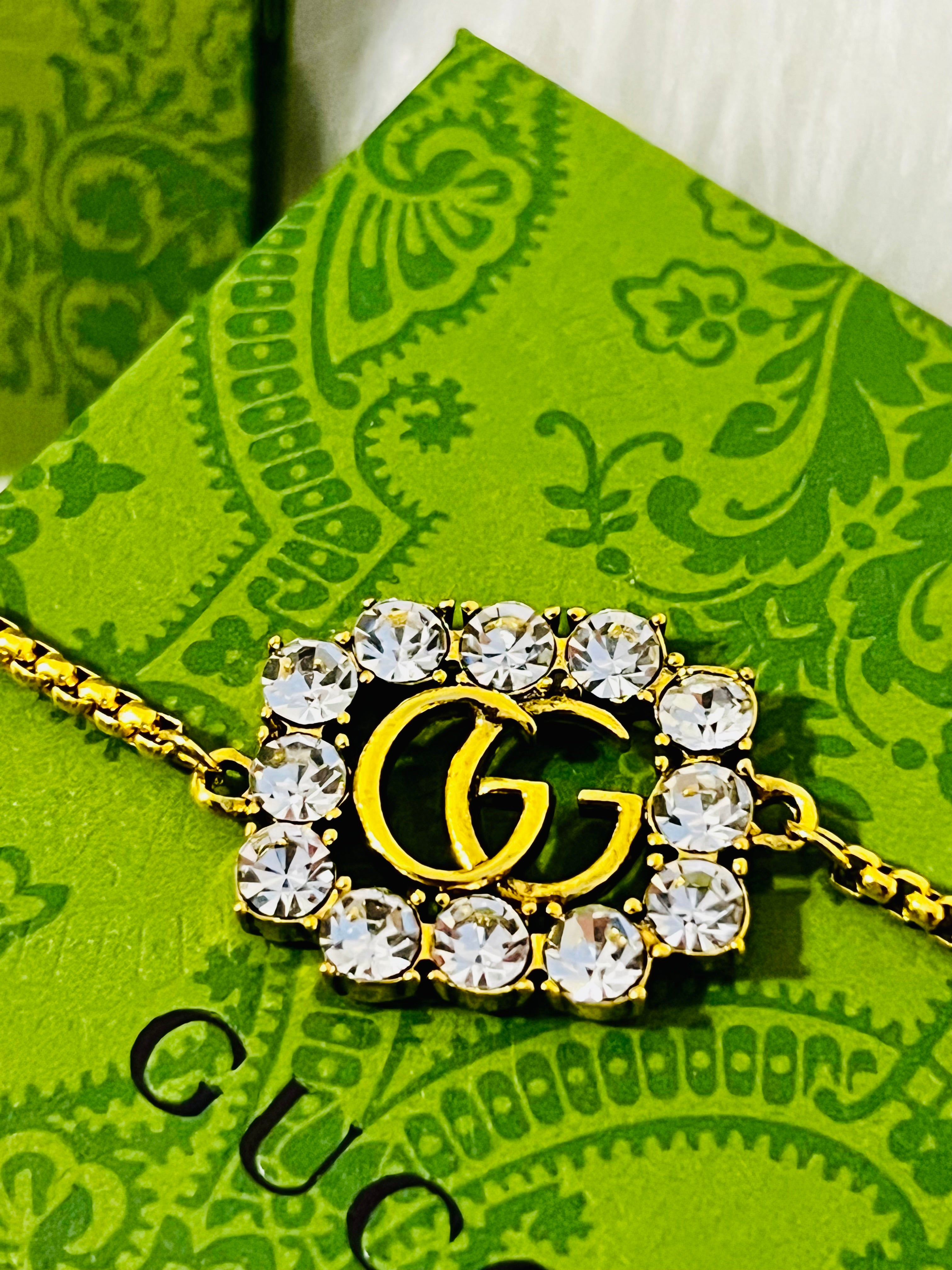 Gold Crystal Gucci Bracelet