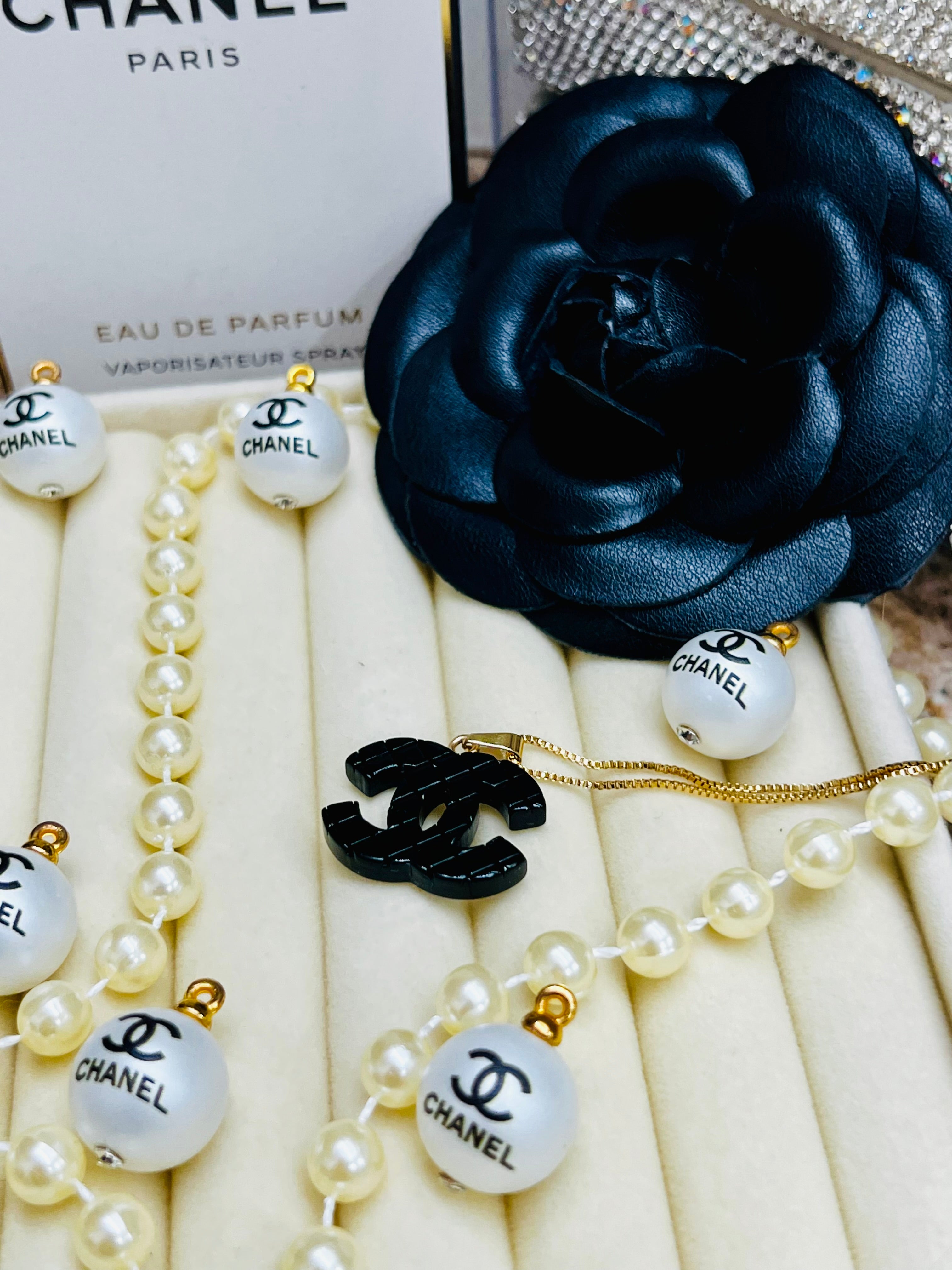 CHANEL Iconic Black Pendant Necklace