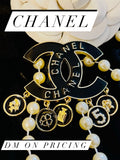 CHANEL Black with Gold Accents Drop Dangle Brooch