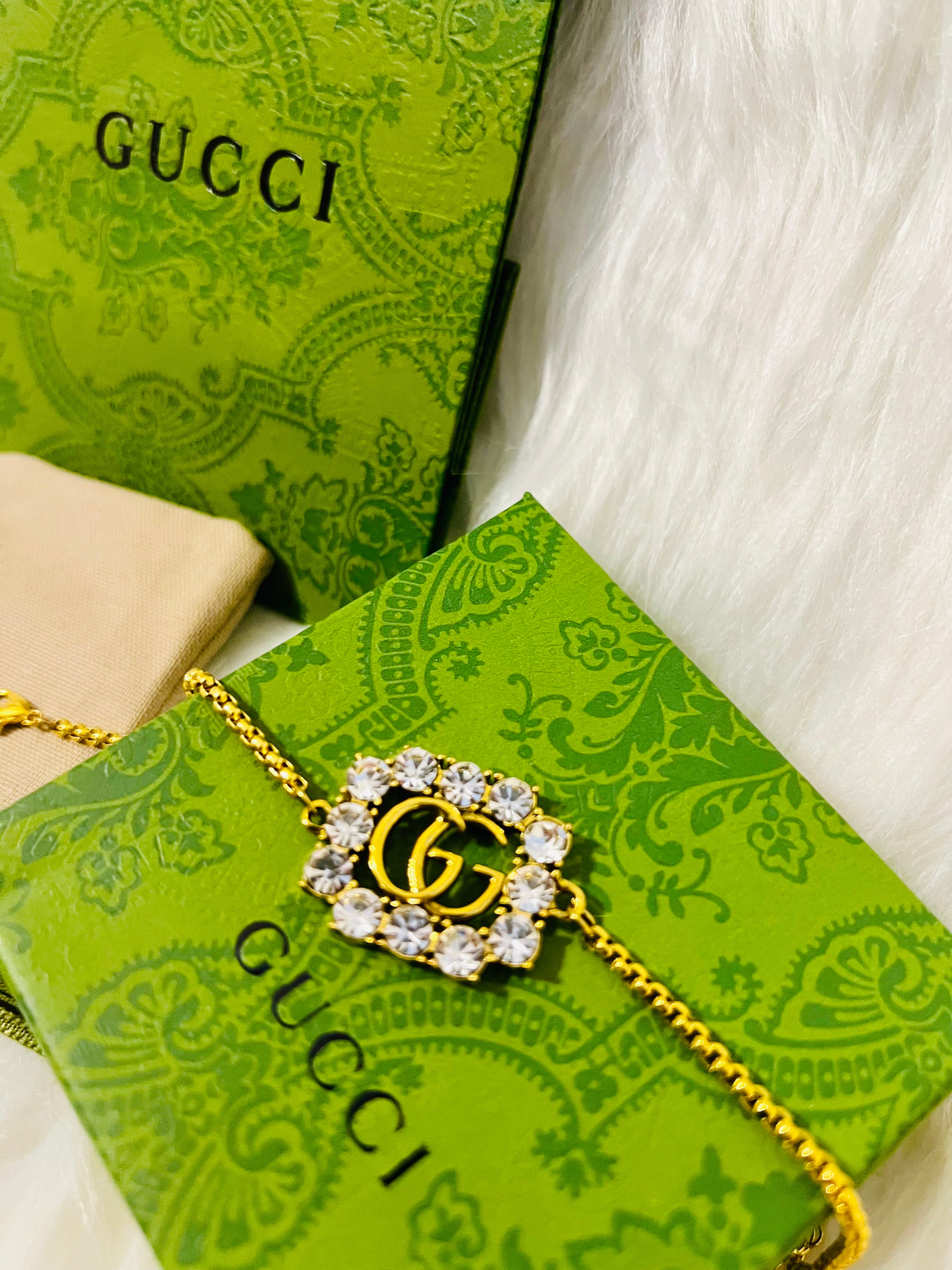 Gold Crystal Gucci Bracelet