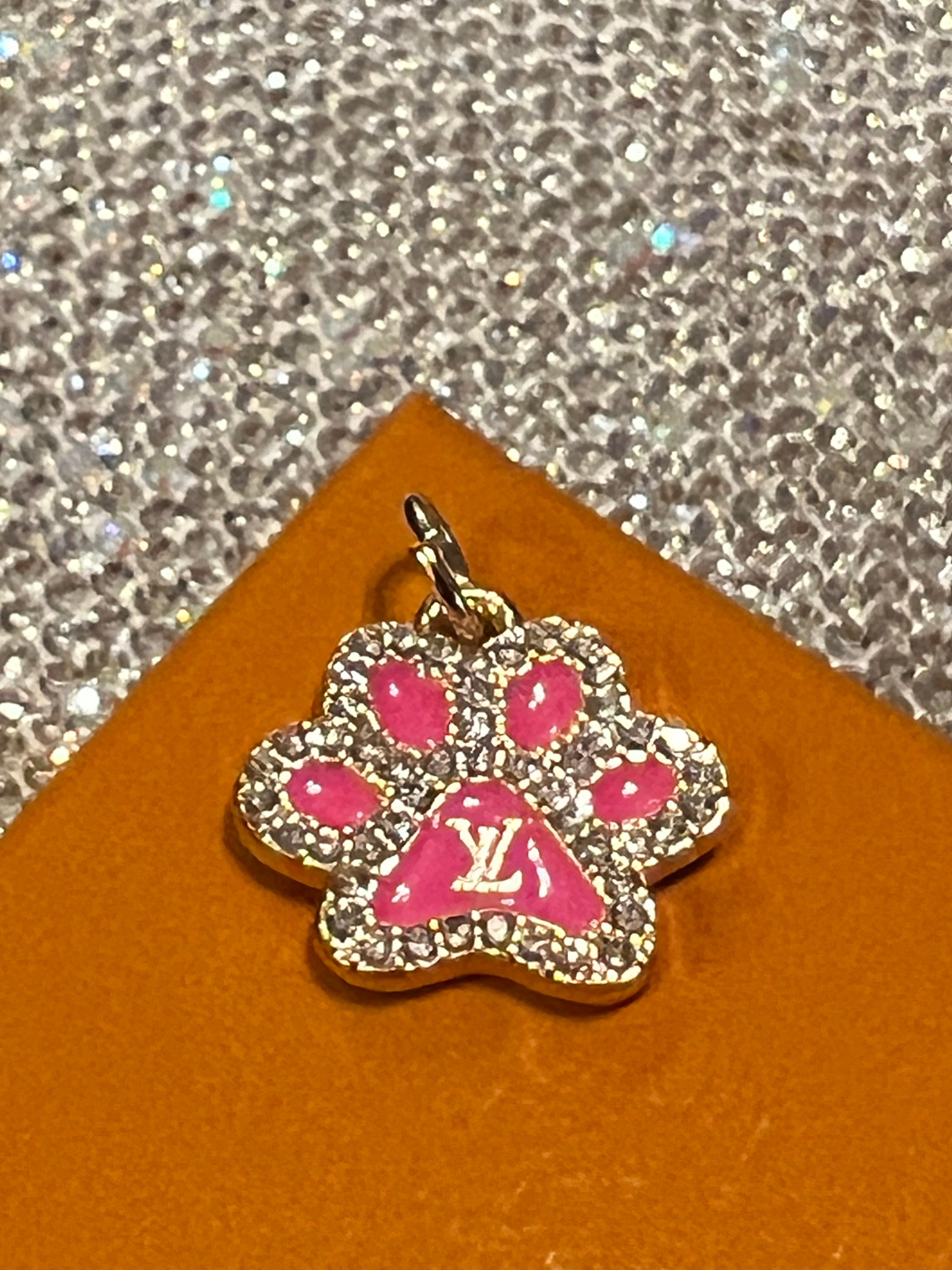 Paw Print Charm by Louis Vuitton Pink with Rhinestone Accents