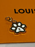 Louis Vuitton Paw Print Charm Gold & Teal with Rhinestones