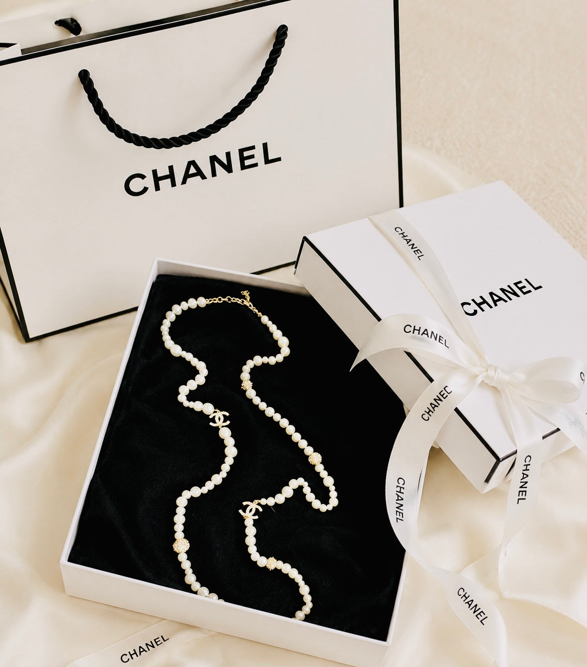 Chanel Double Layer Pearl Necklace