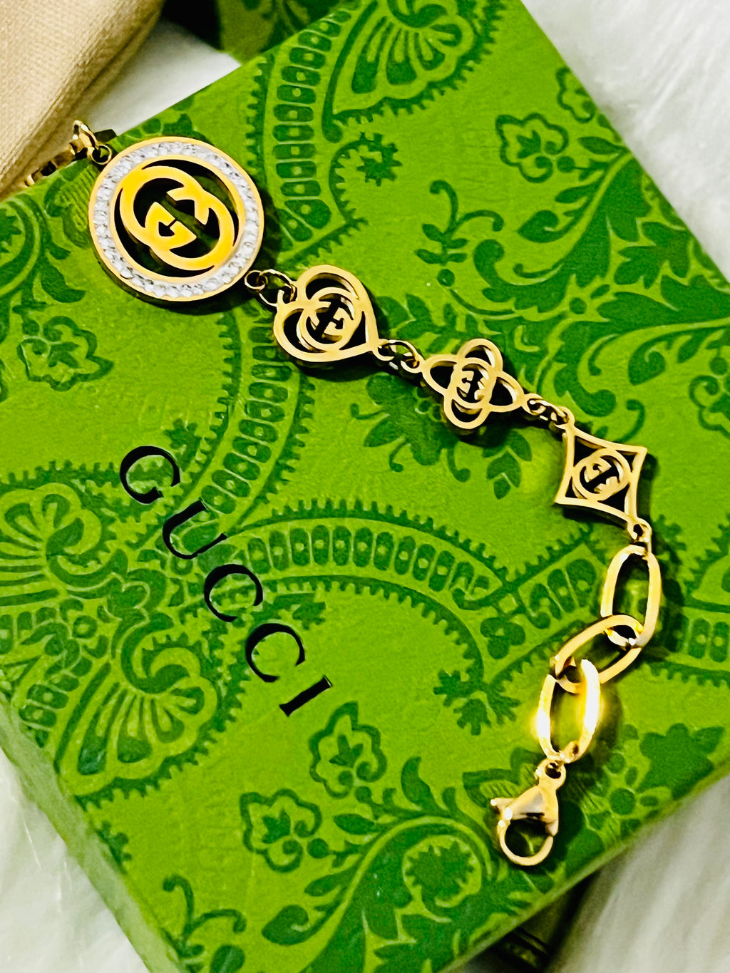 Gucci Gold Rhinestone Bracelet