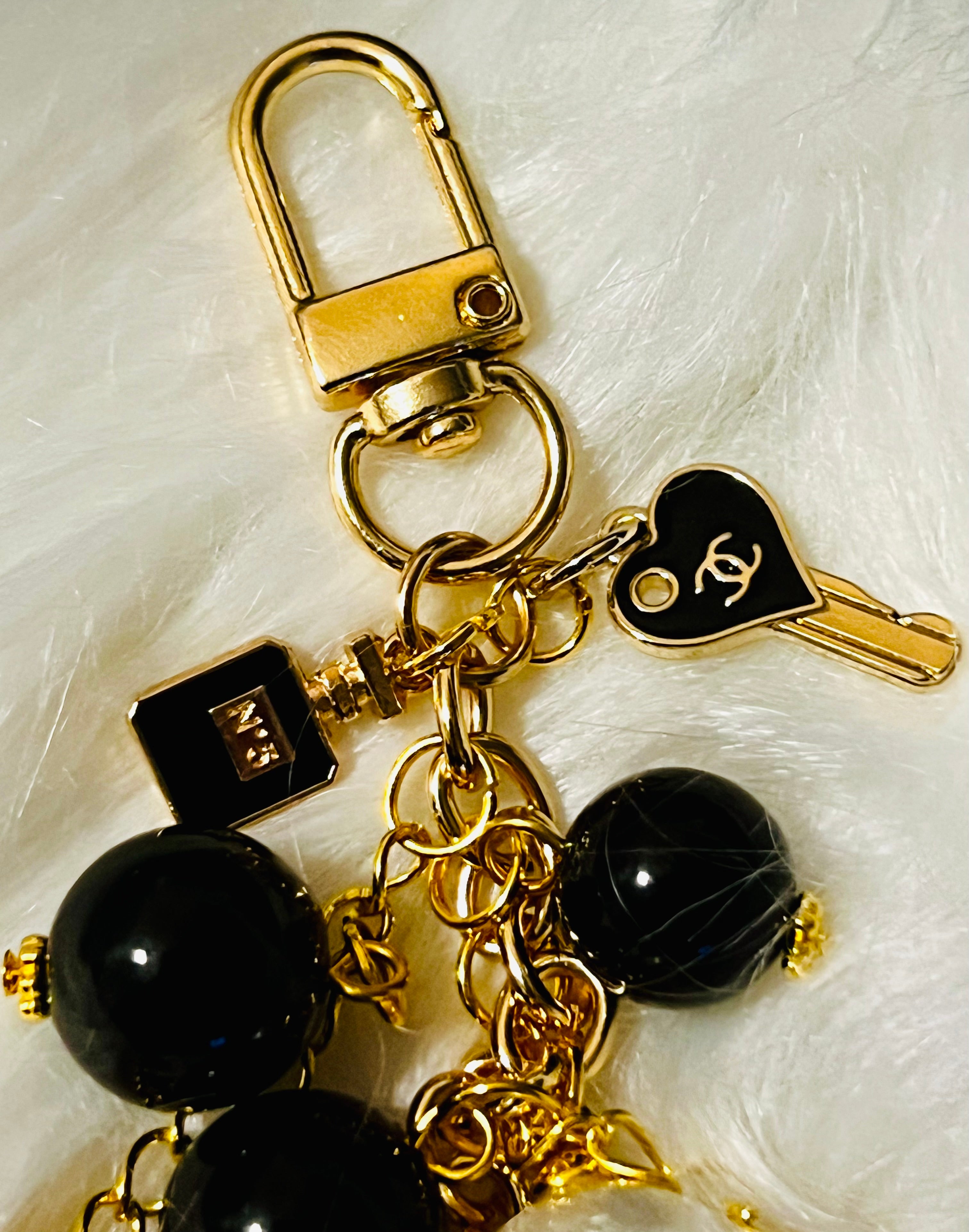 CHANEL Gold & Black Keychain Bag Charm