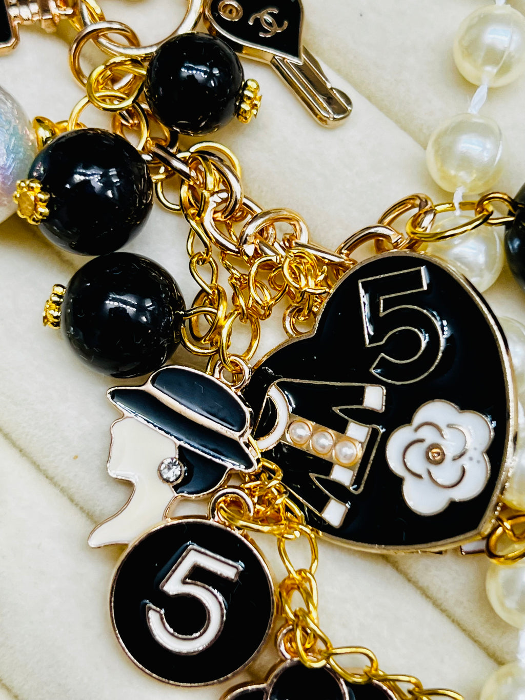 Chanel Keychain Bag Charm Black & Gold