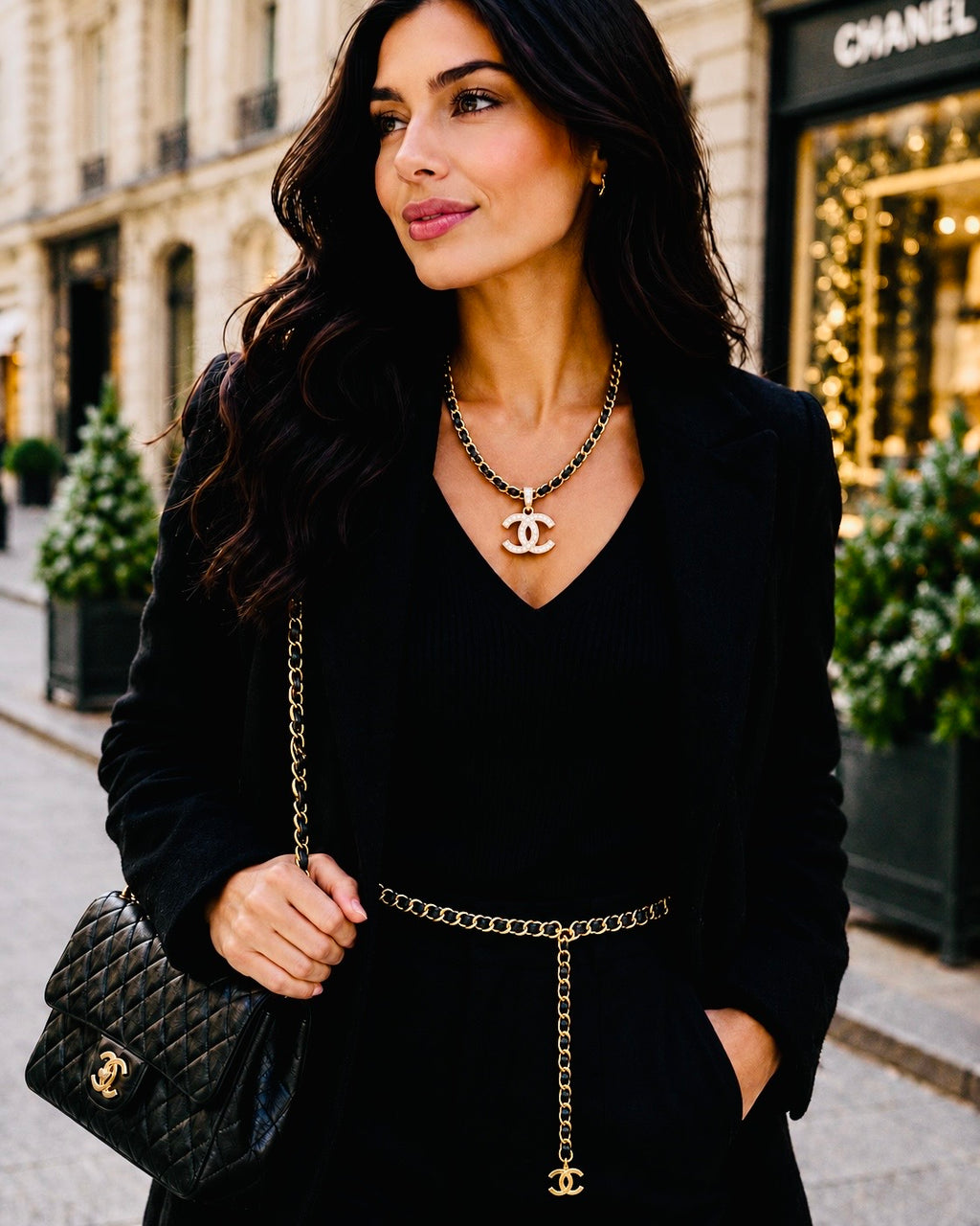 Elegant Gold Chain CC Waist Belt