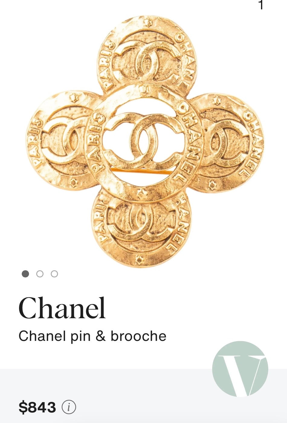 Urbane Bronze Chanel Logo Ancient Brooch
